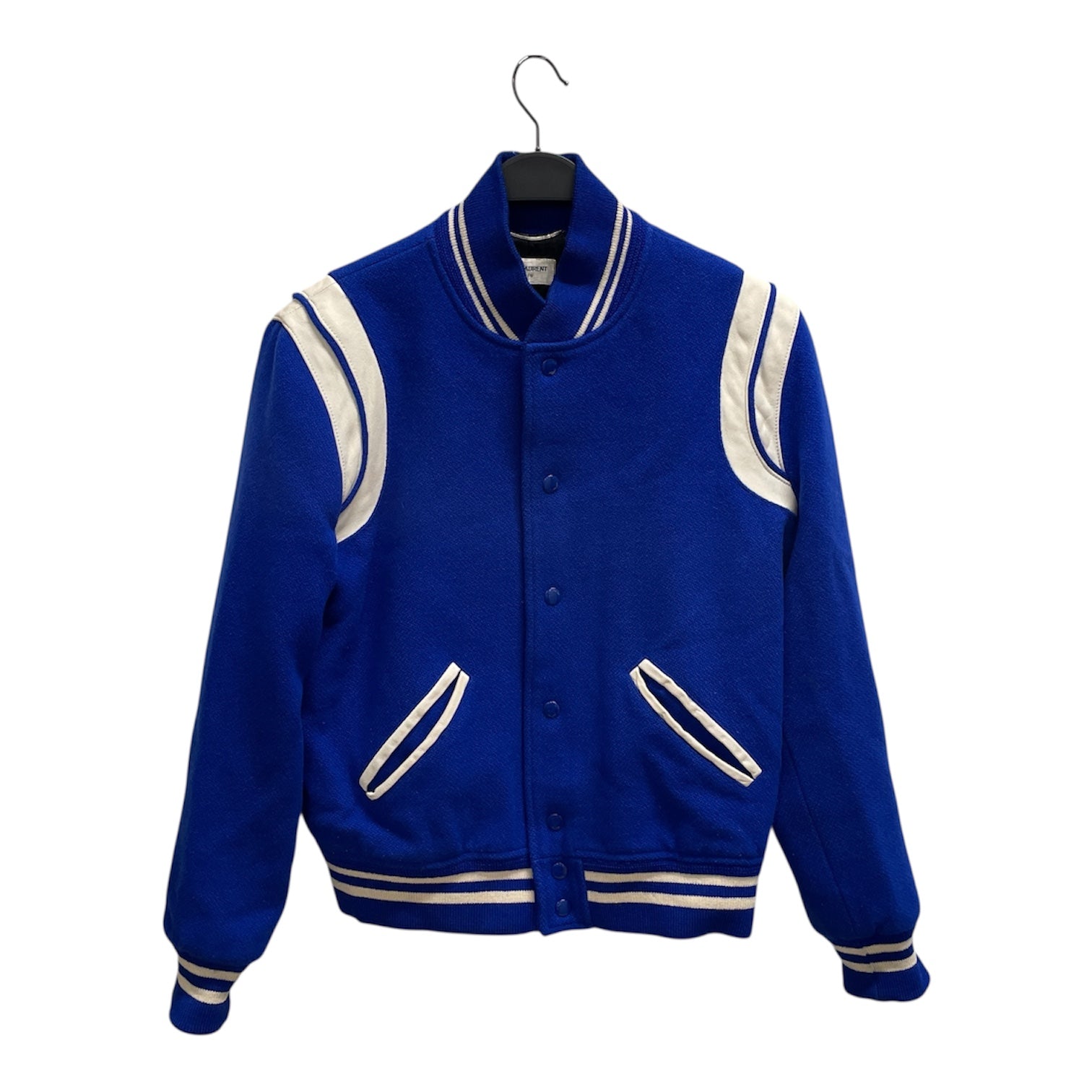 SAINT LAURENT/Baseball Jkt/46/Cotton/BLU/BLUE VARSITY view 1