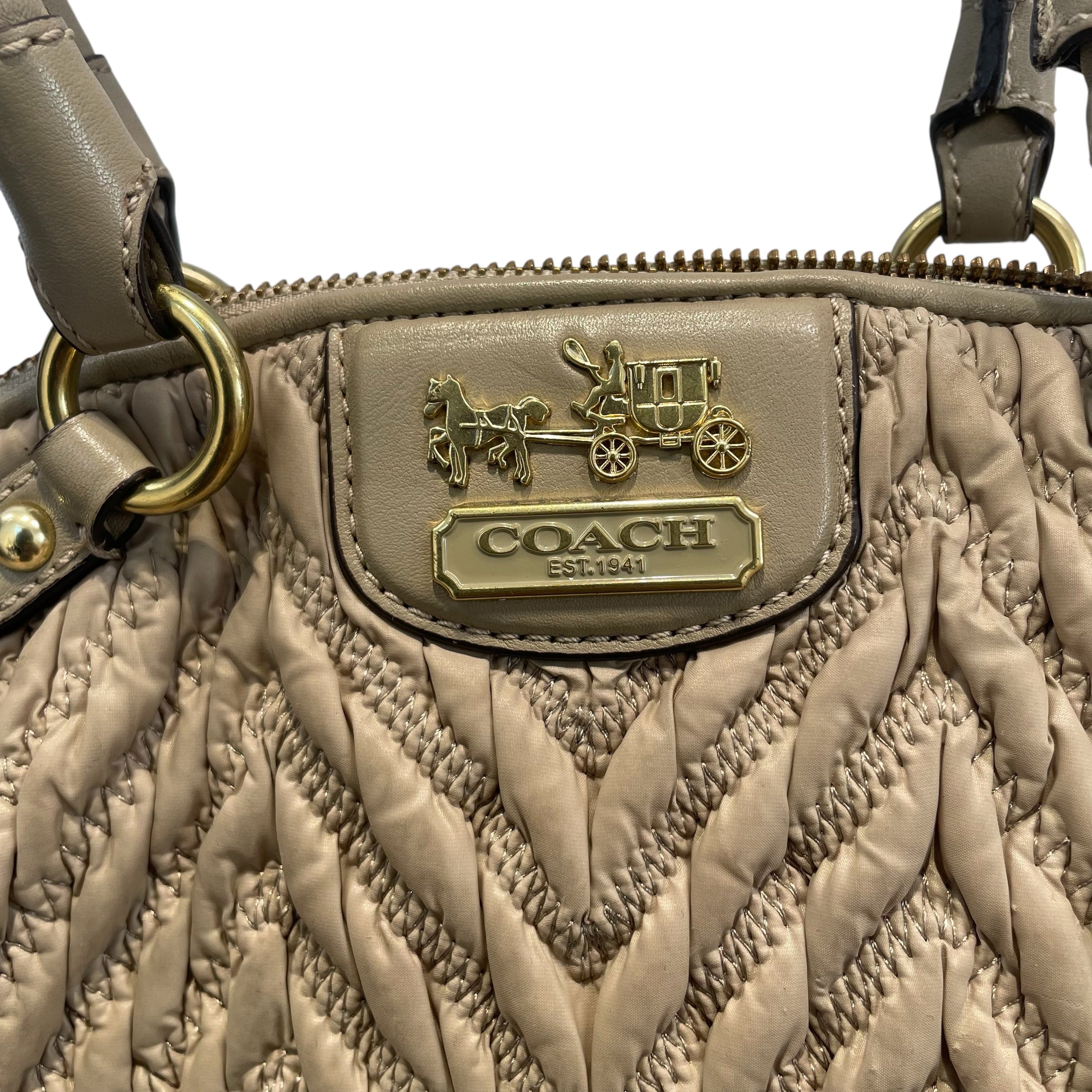 COACH/Tote Bag/Polyester/IVR/GLD DETAILS/purple interior view 3