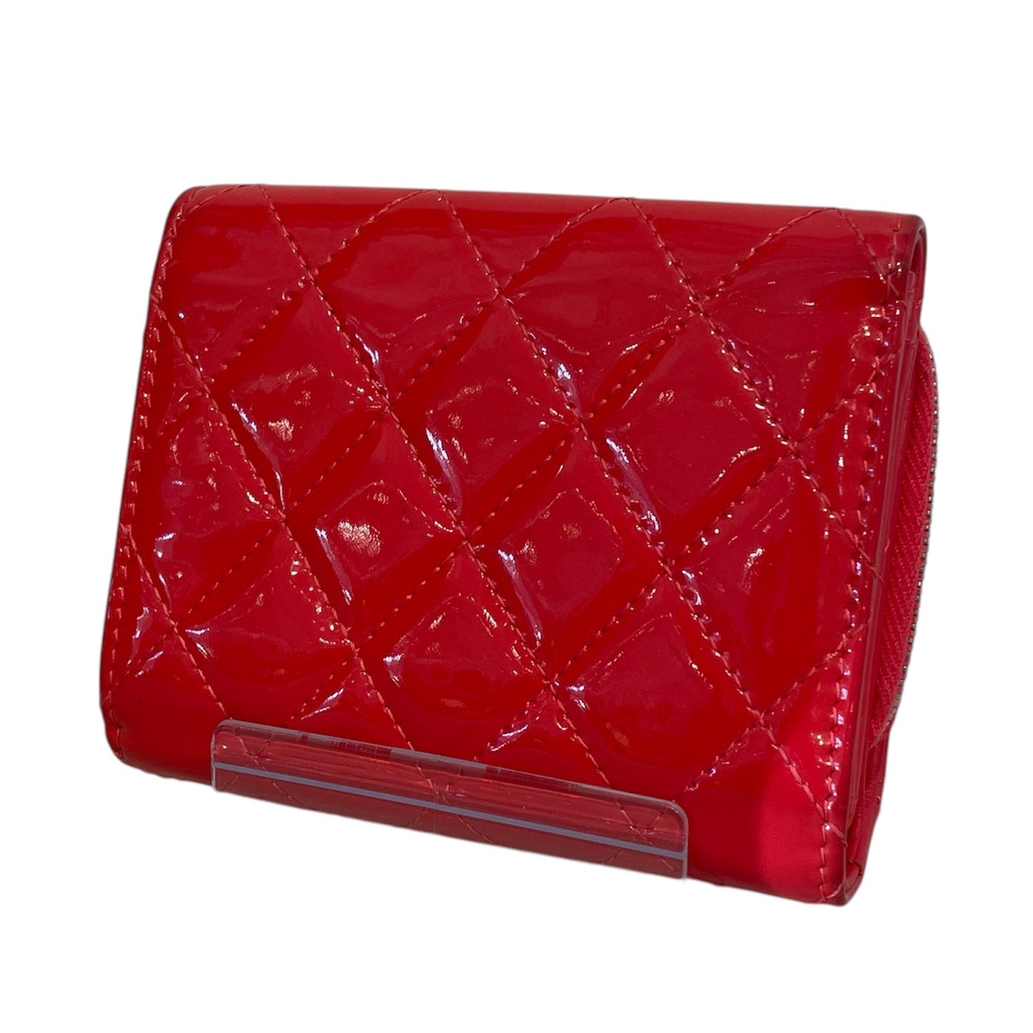 CHANEL/Wallet/Leather/RED/Quilted Patent Leather L Yen view 2