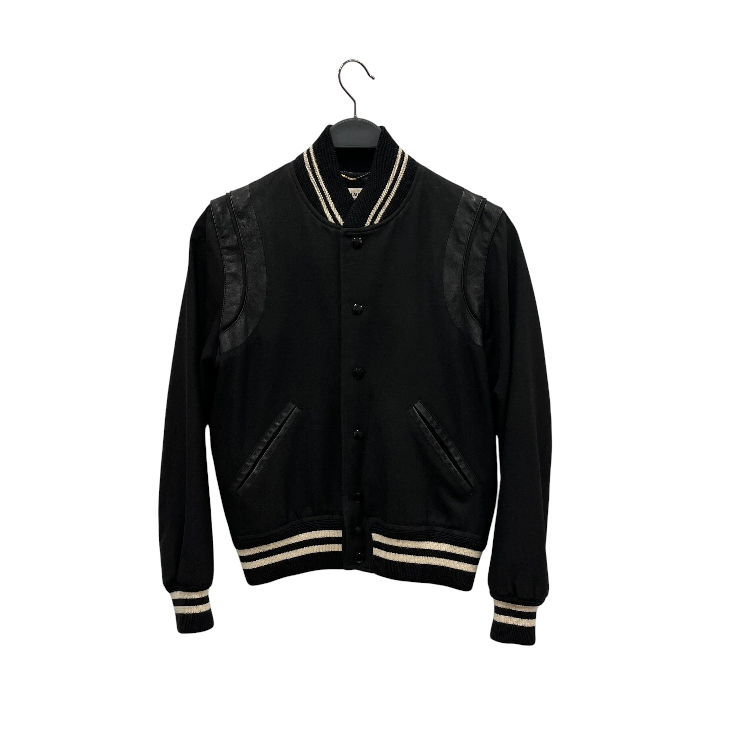 SAINT LAURENT/Jacket/40/Stripe/Cotton/BLK/Teddy Jacket view 1