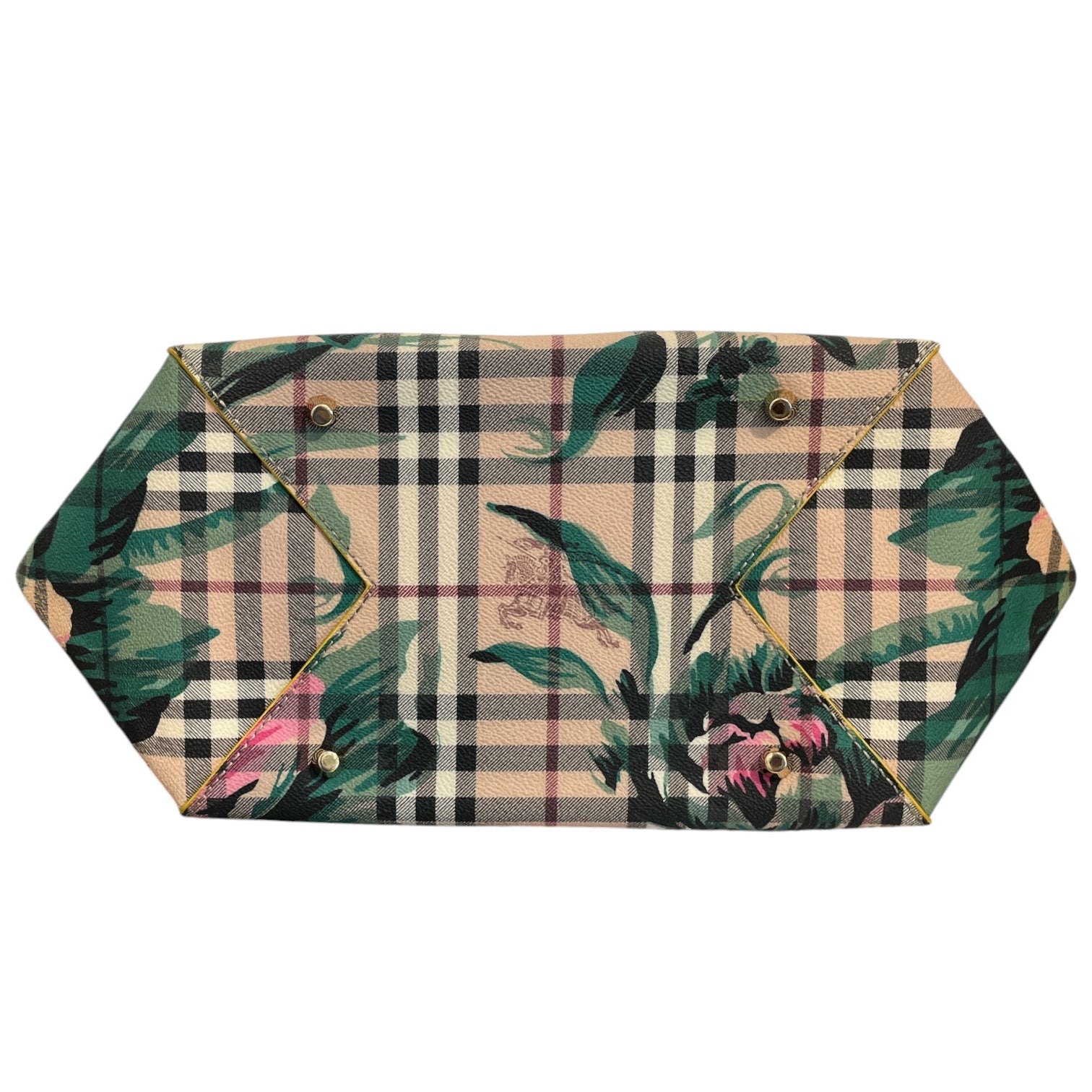 BURBERRY/Tote Bag/Plaid/Leather/BEG/haymarket floral check view 2