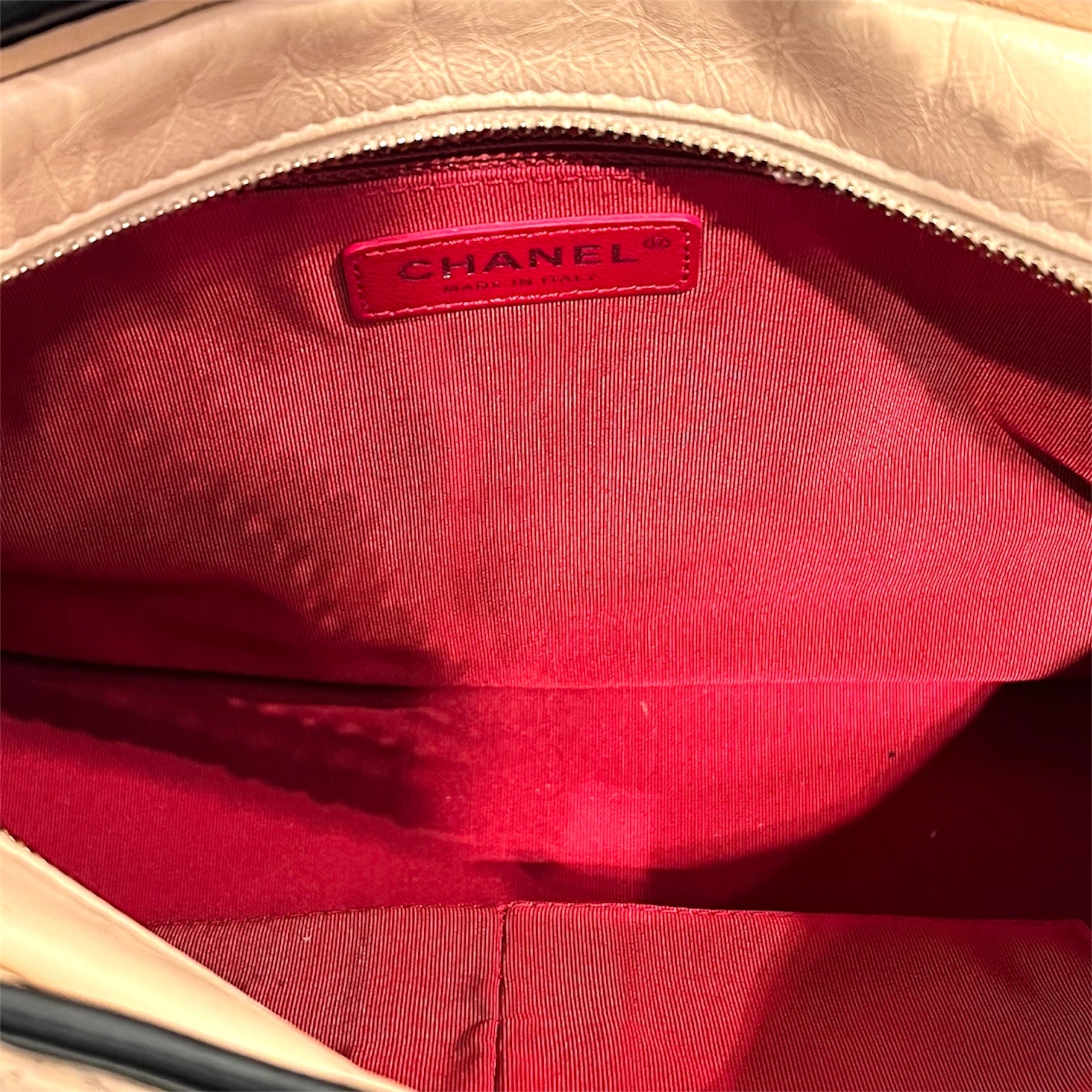 CHANEL/Cross Body Bag/Leather/BEG/large gabrielle hobo/ blk/beig view 4