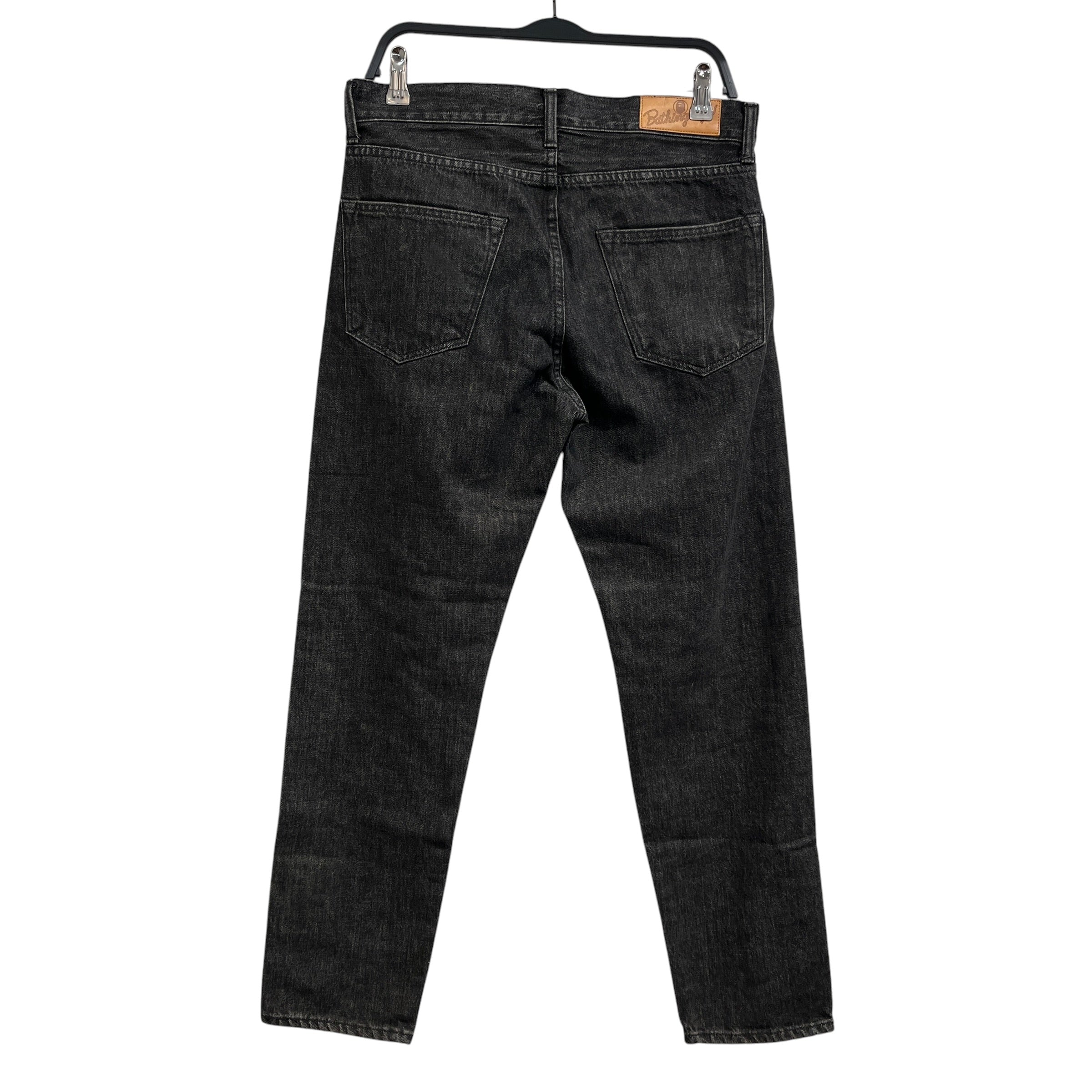 A BATHING APE/Pants/S/Denim/BLK/Shark Face Front view 2