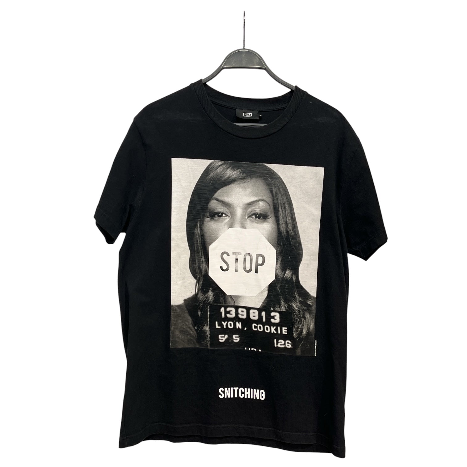 HOOD BY AIR./T-Shirt/XL/Cotton/BLK/stop snitching tee view 1