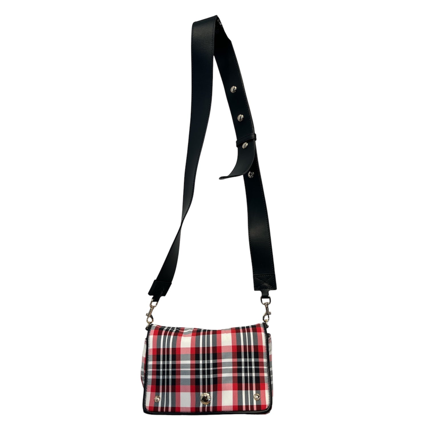 BURBERRY/Cross Body Bag/Plaid/Nylon/RED/plaid w/ gold hardware view 1