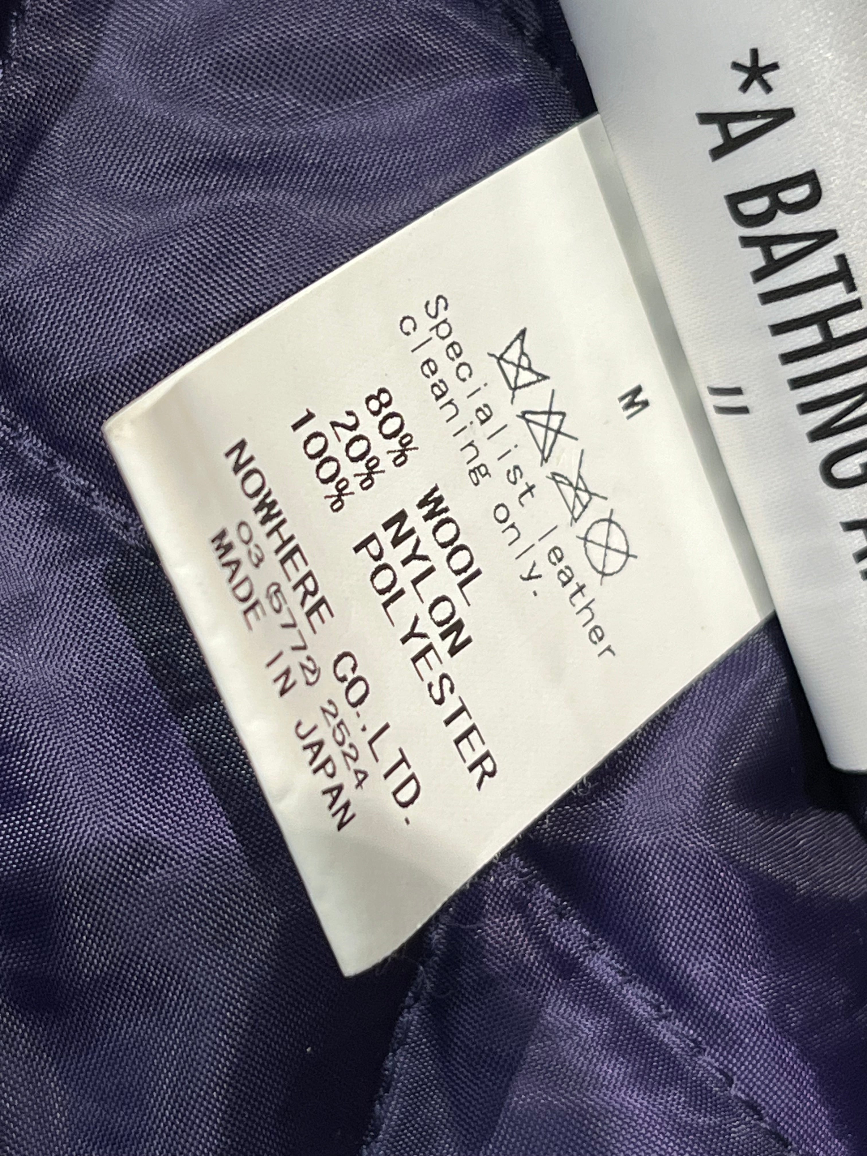 A BATHING APE/UNDERCOVER/Baseball Jkt/M/Leather/PPL/ view 4