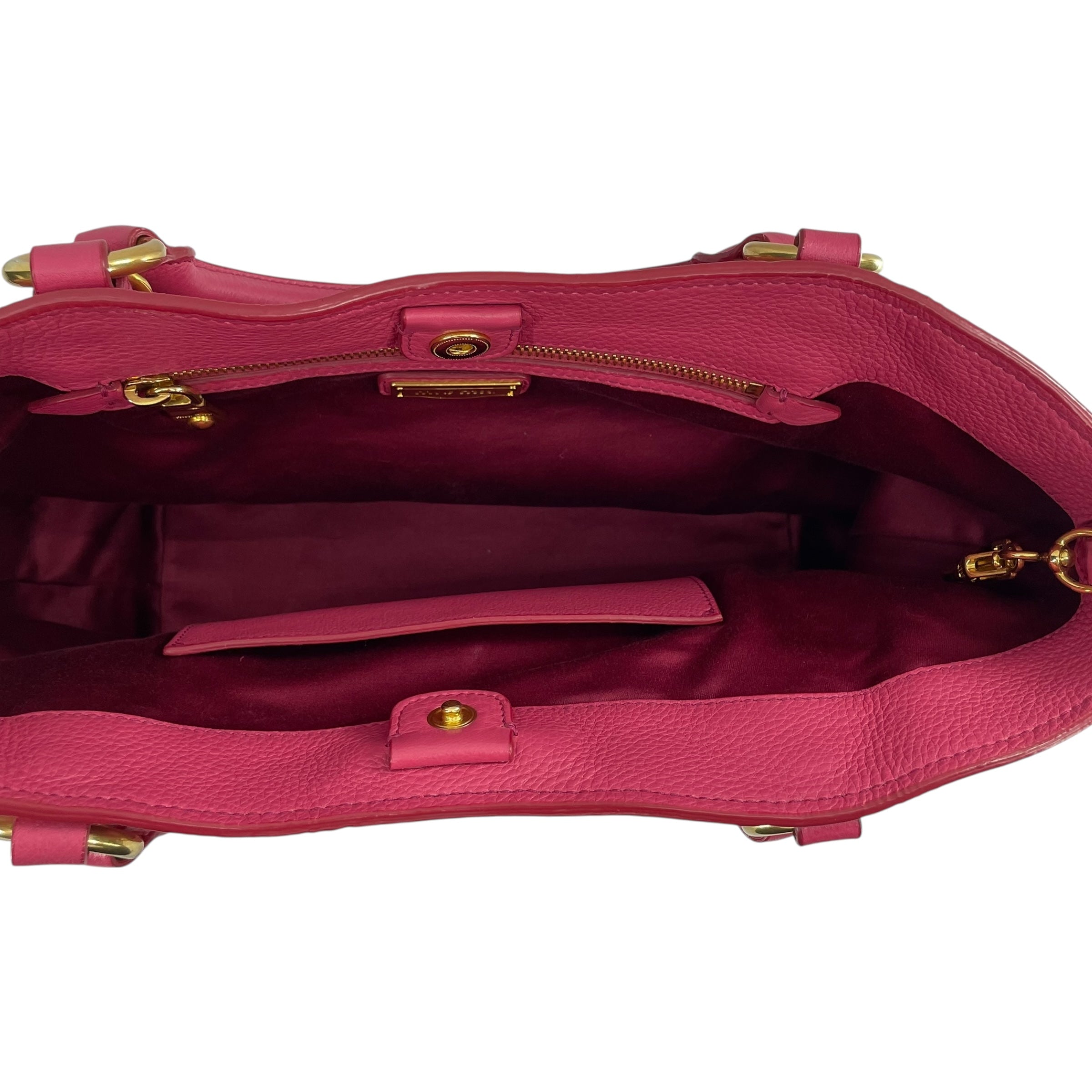 MIU MIU/Hand Bag/Leather/PNK/GOLD HARDWARE view 5