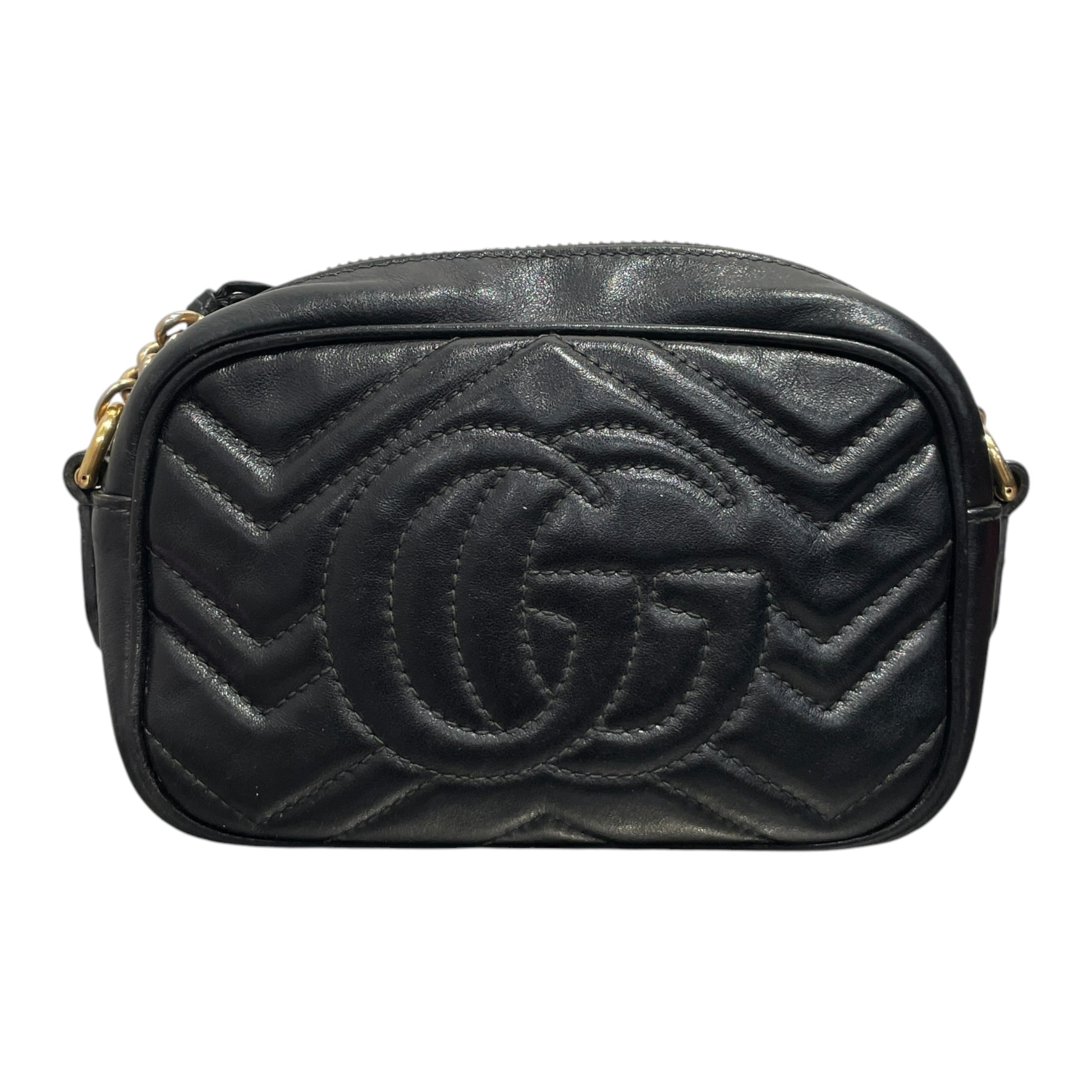 GUCCI/Bag/Leather/BLK/GOLD GUCCI LOGO view 4