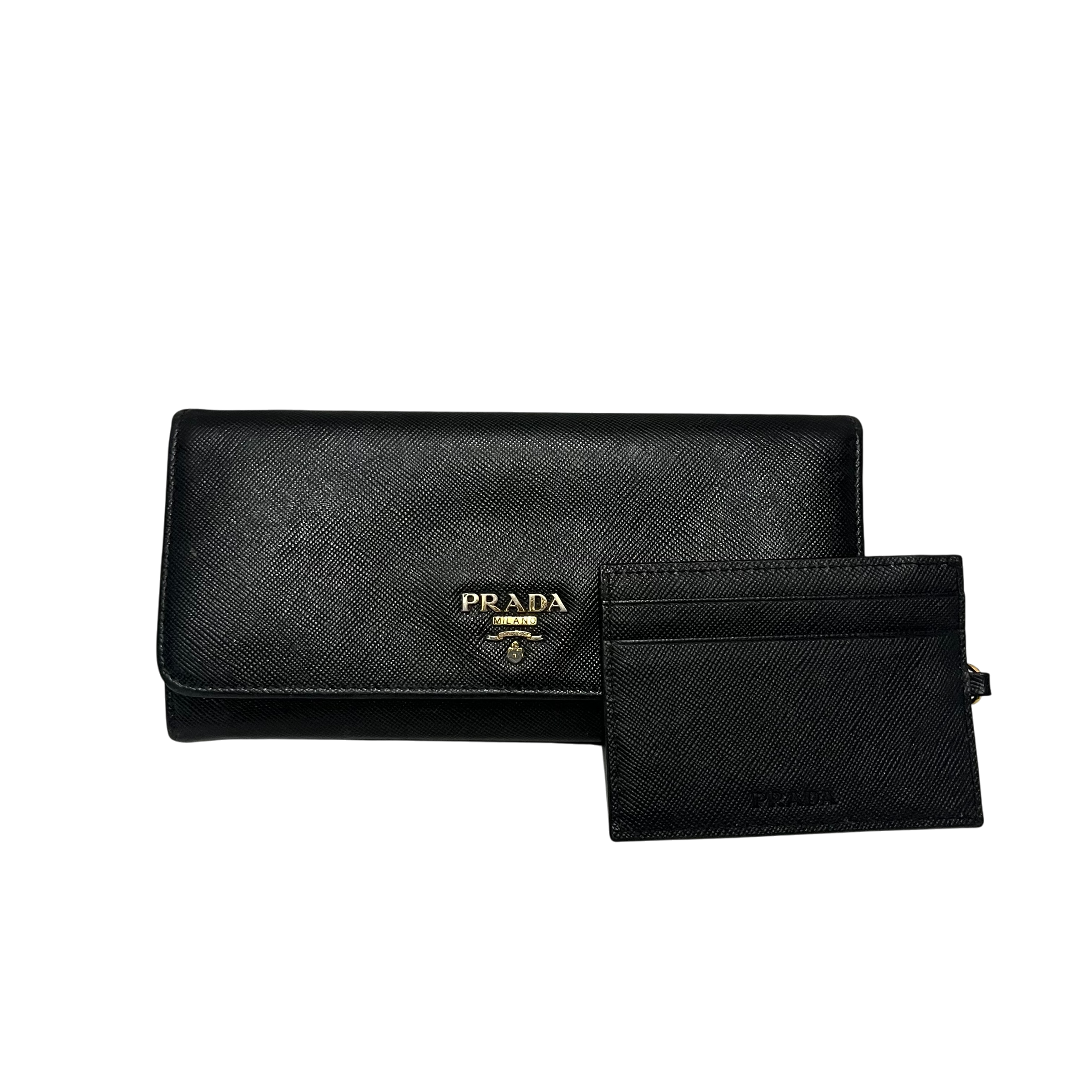 PRADA/Wallet/Leather/BLK/L's/+ cardholder view 2