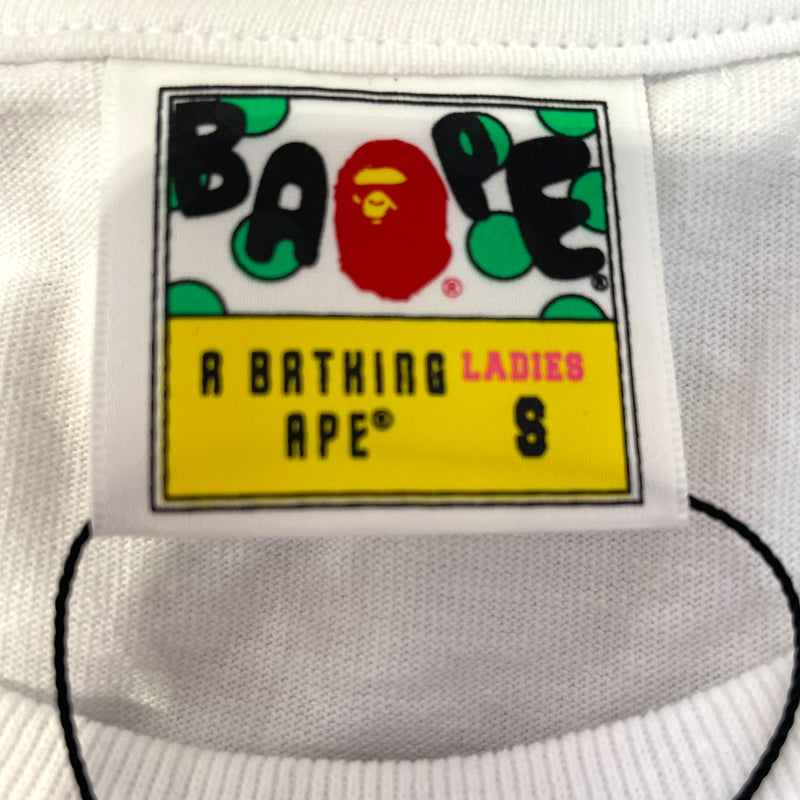 A BATHING APE/T-Shirt/S/Cotton/WHT/Graphic/abc camo milo shark 2006