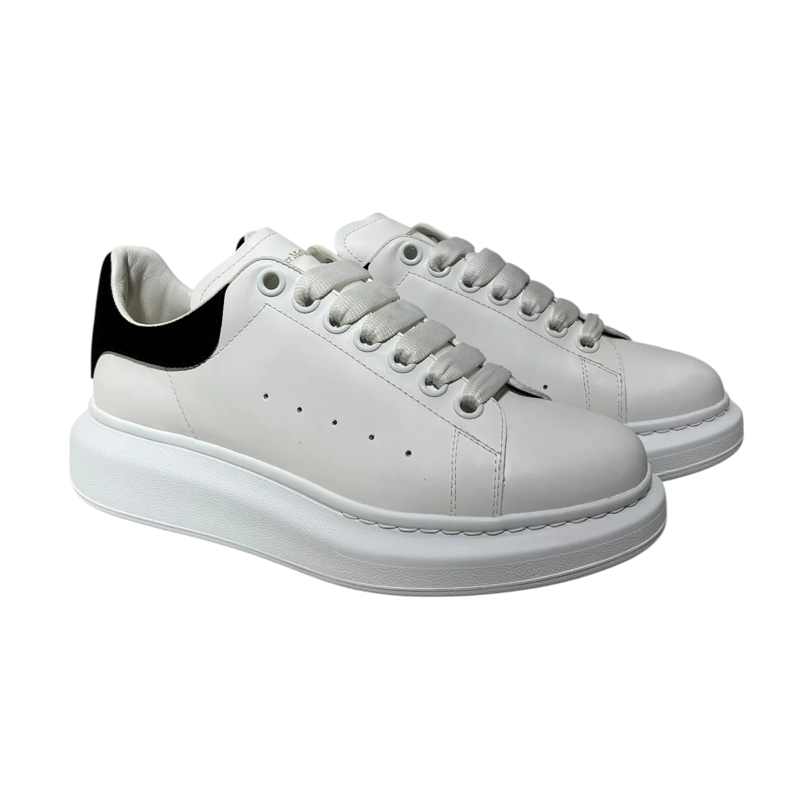 Alexander McQueen/Low-Sneakers/EU 38.5/Leather/WHT/BLACK SUEDE BACK view 1