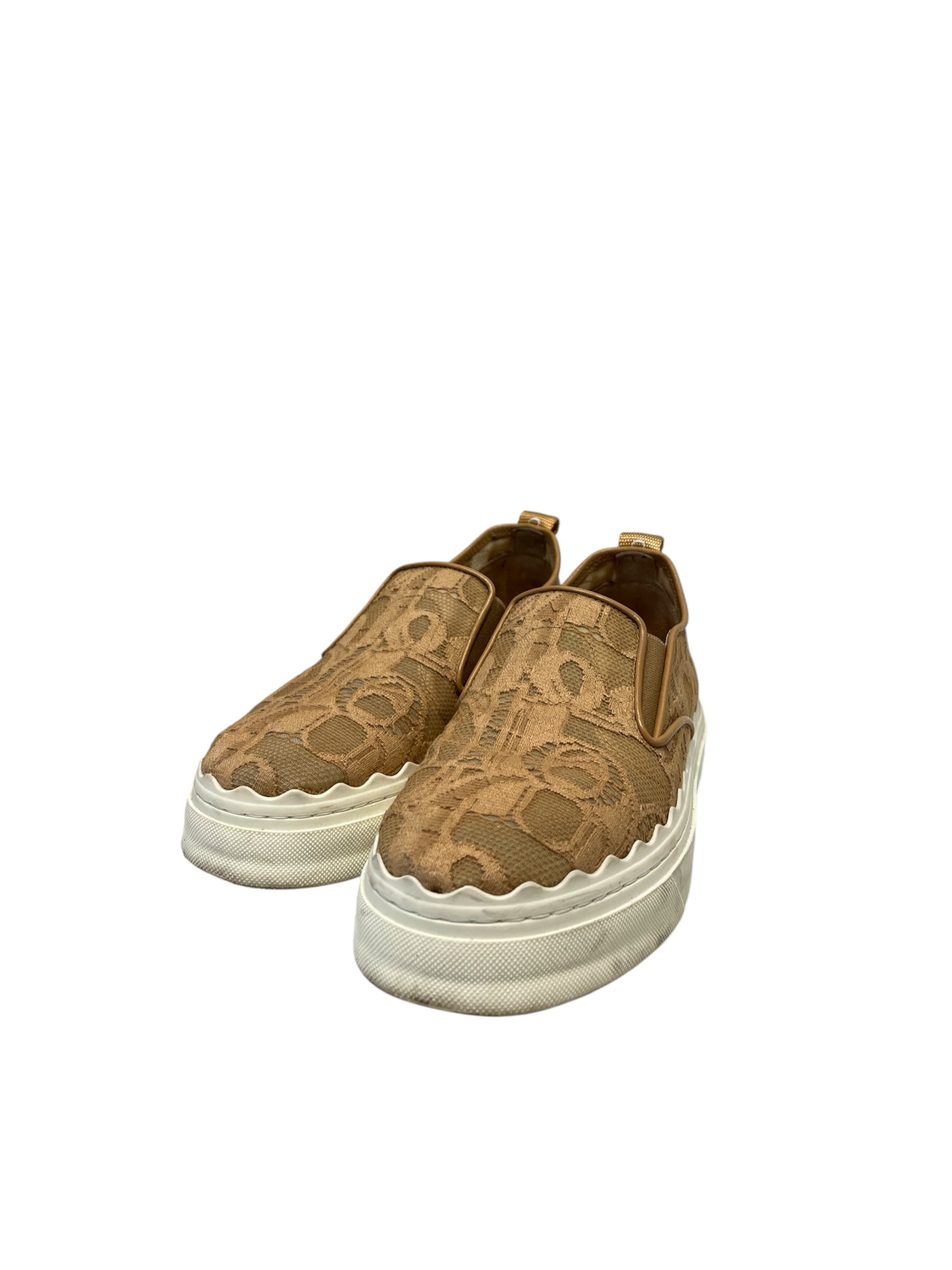 Chloe/Low-Sneakers/US 6/Cotton/BEG/LACE SLIP ONS view 1
