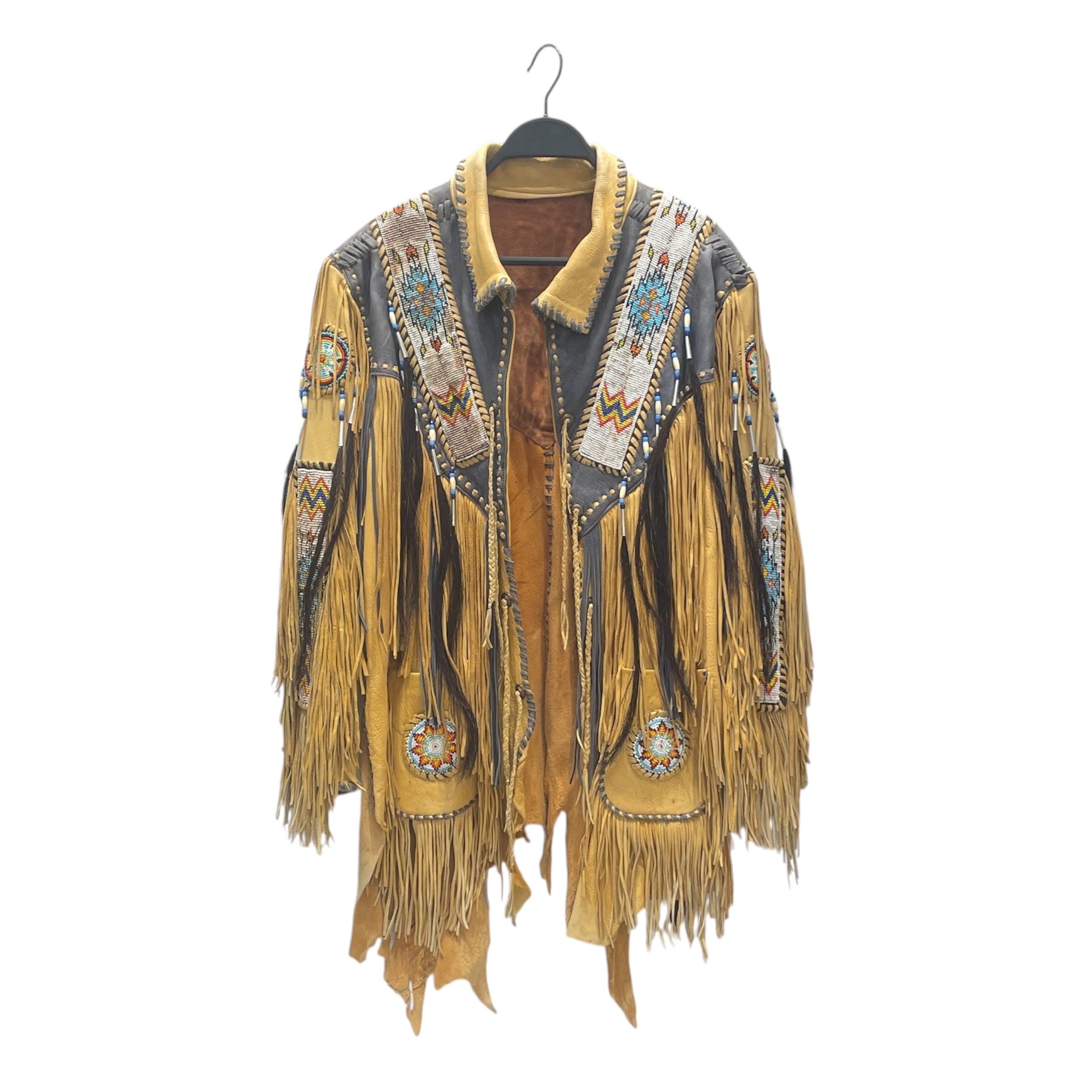 Vintage/Leather Jkt/Leather/CRM/DEERSKIN BEADED TASSEL view 1