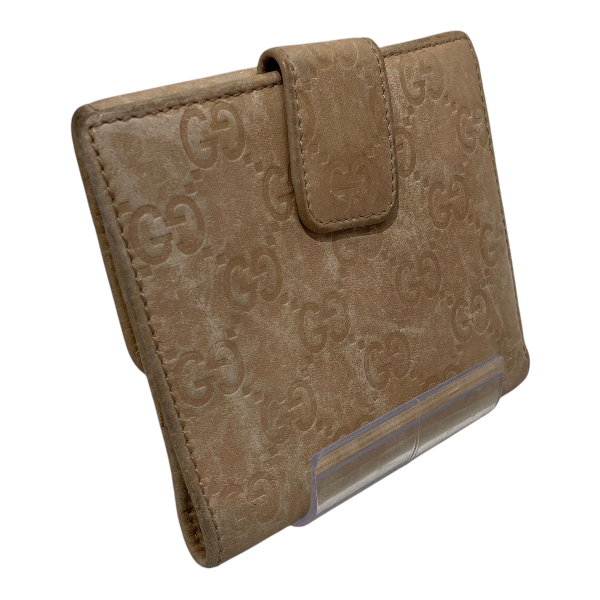 GUCCI/Trifold Wallet/Monogram/Leather/BEG/L's/guccissima view 2