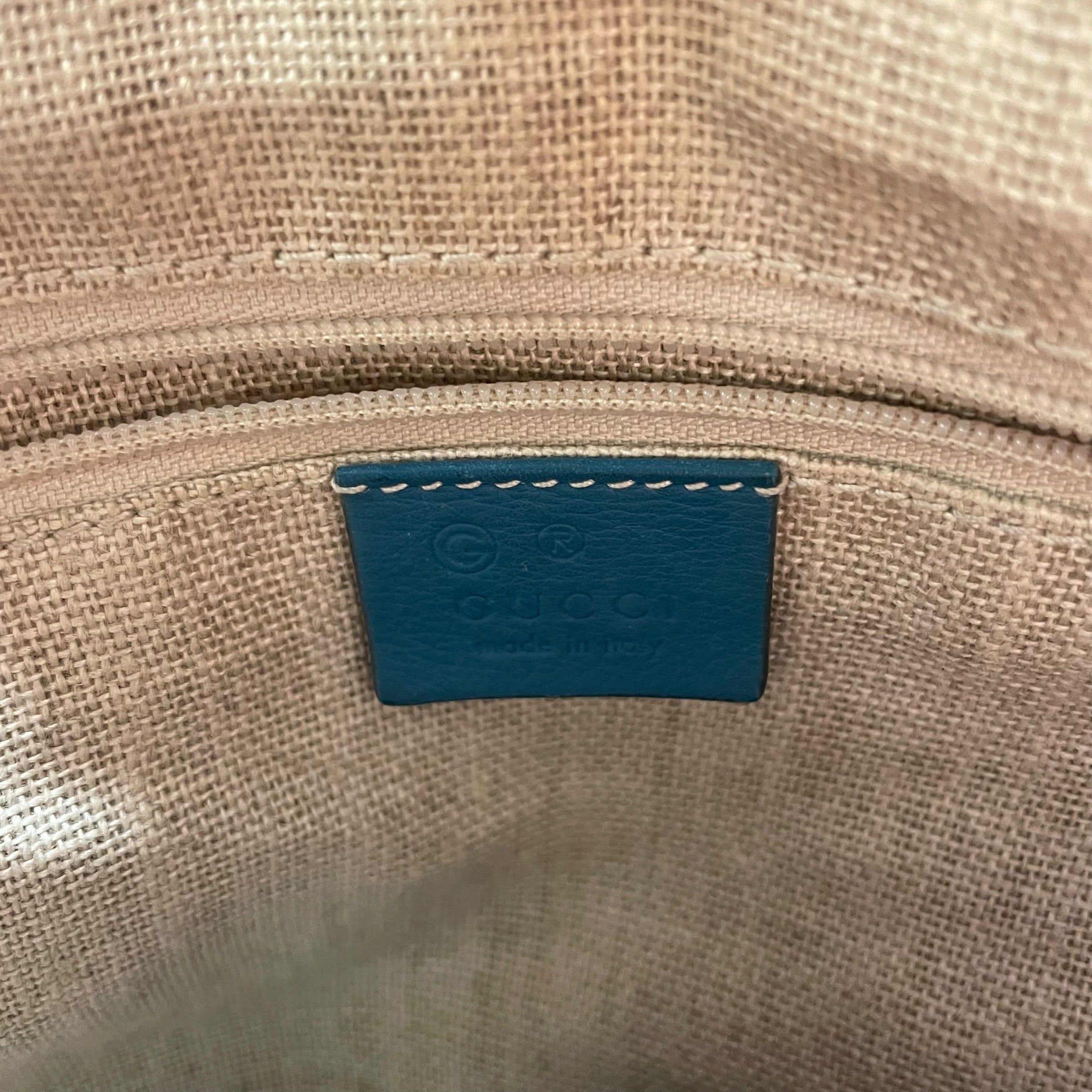 GUCCI/Hand Bag/Monogram/Leather/BLU/Microguccissima Dome Satchel view 3