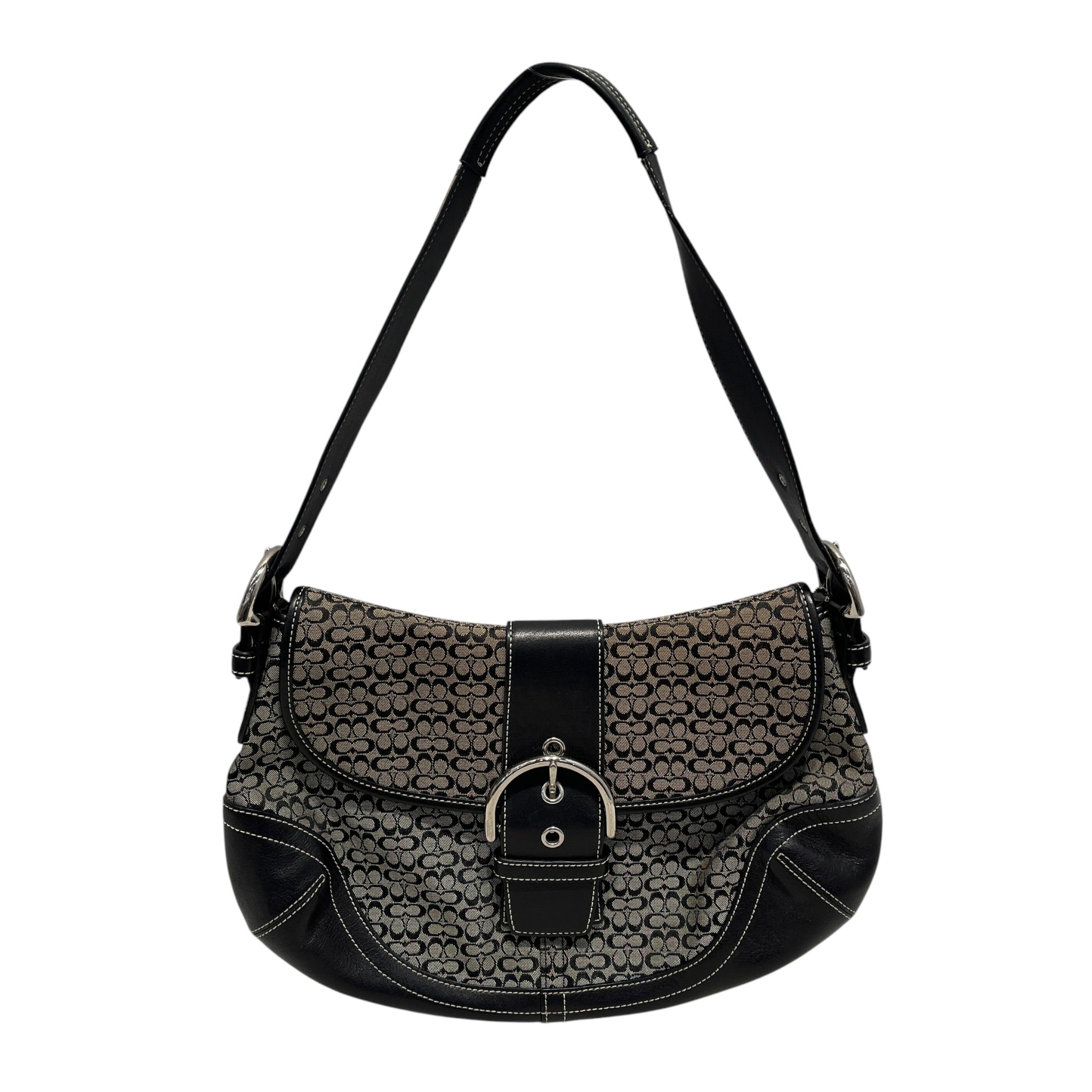 COACH/Vintage/Hand Bag/Monogram/Leather/BLK/6808 Soho Signature Flap 2004 view 1