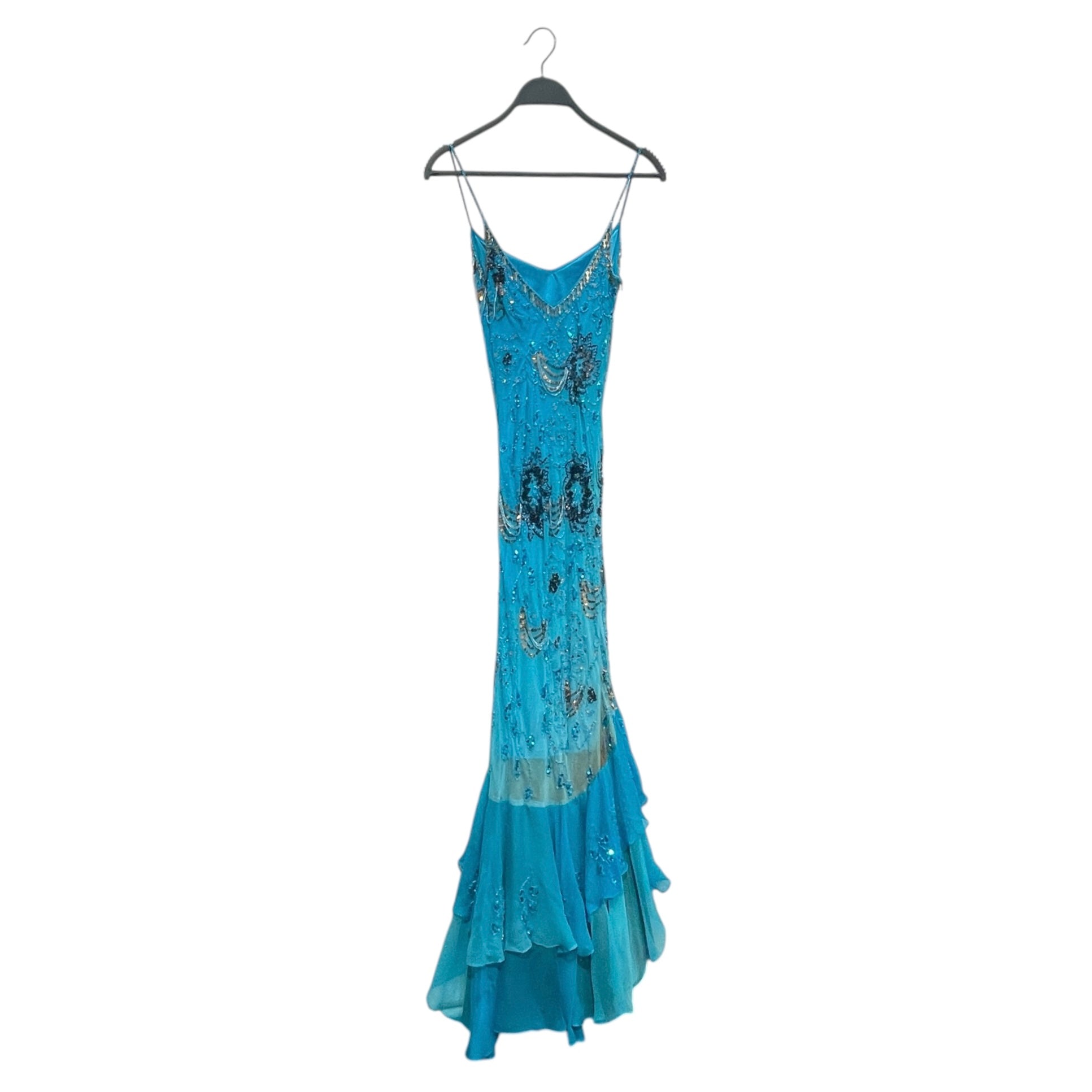 Cybersweetie/Camisole Dress/XS/Silk/BLU/Maxi Length/full beaded brown ombre view 2