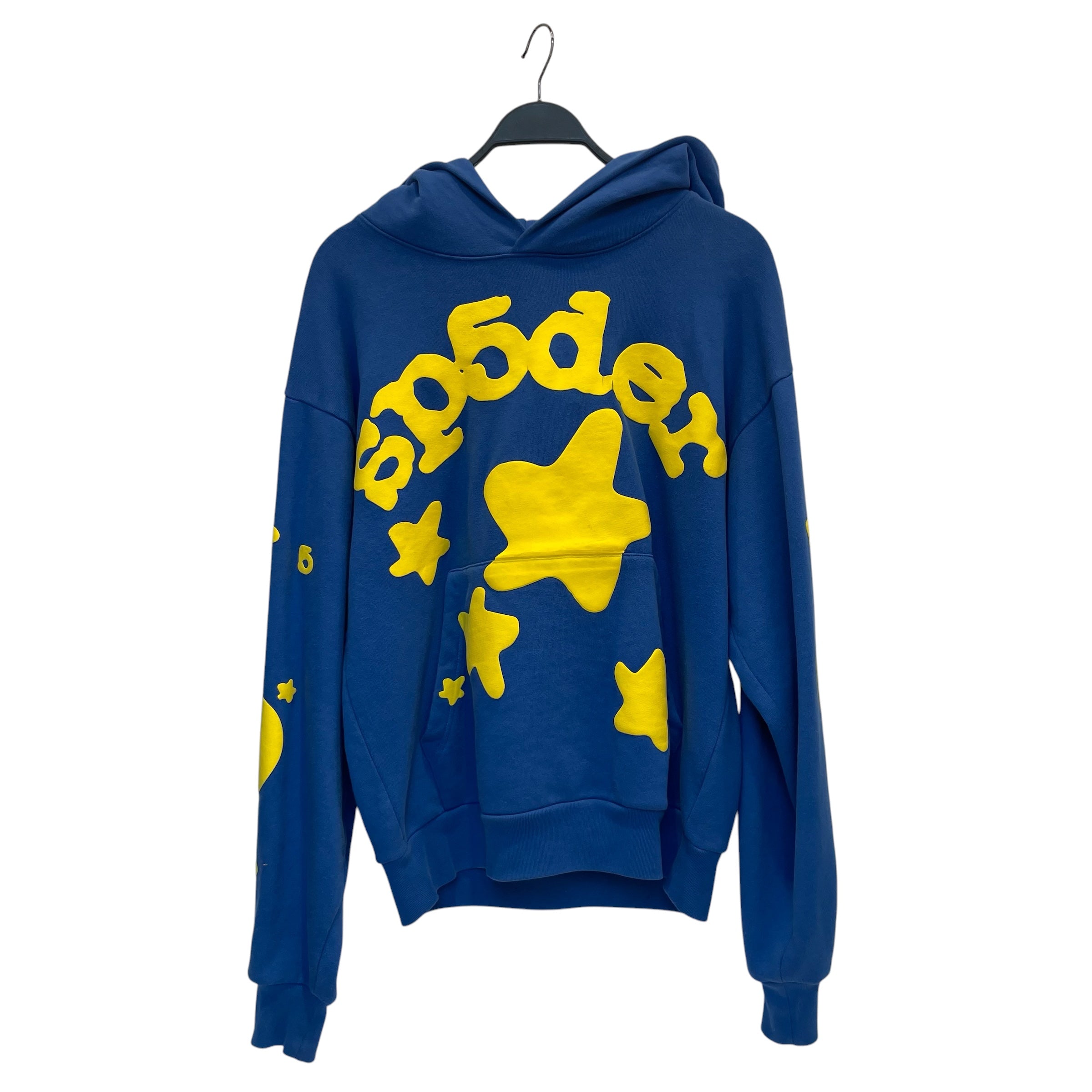 Sp5der/Hoodie/M/Cotton/BLU/yellow puff print view 1