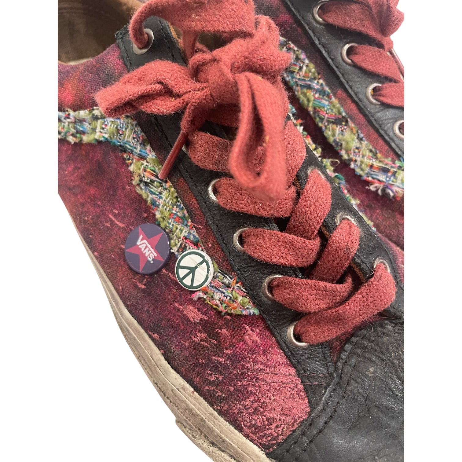 VANS/Low-Sneakers/US 13/All Over Print/Cotton/MLT/VANS RED BLK OLD SKL WITH PINS view 6