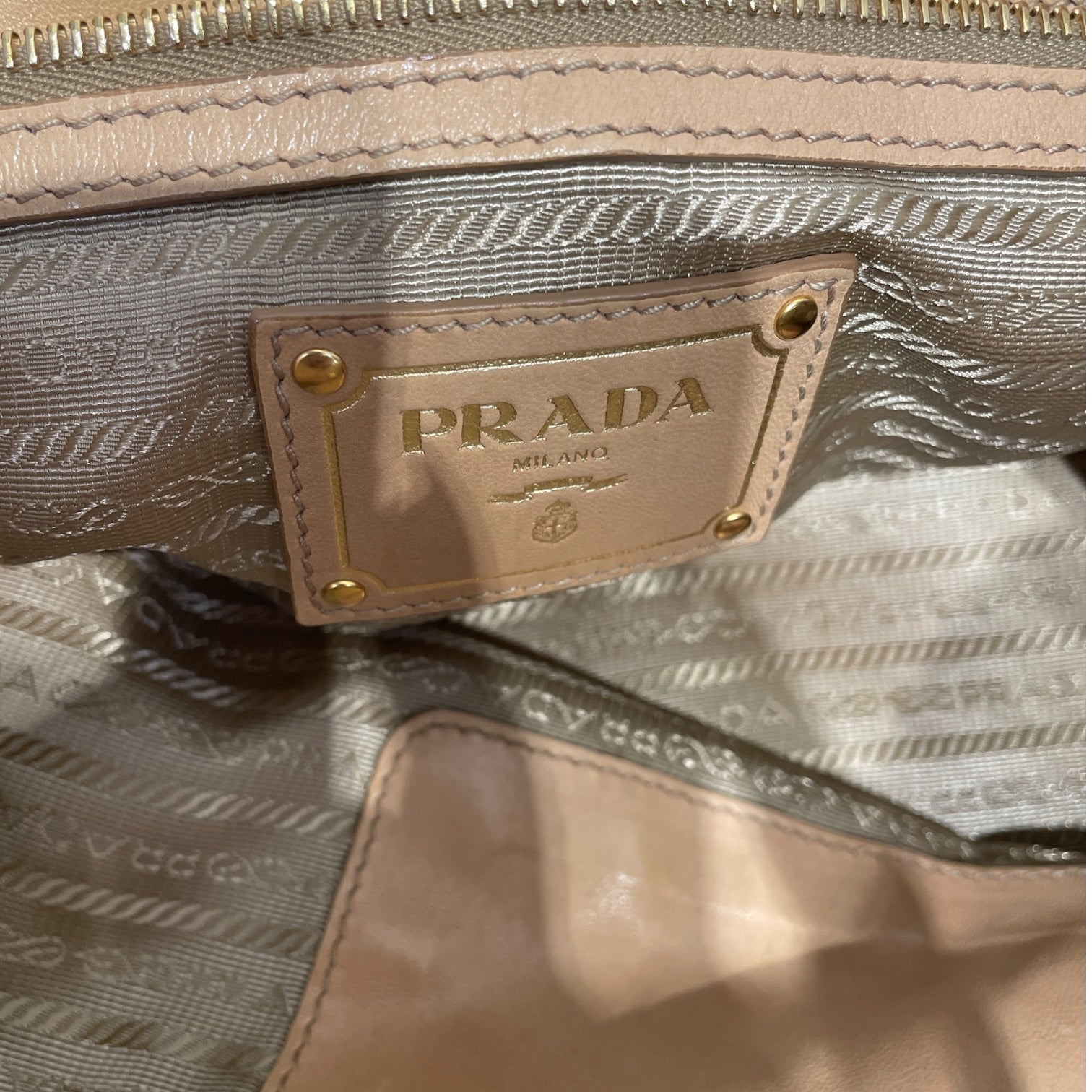 PRADA/Tote Bag/Leather/CRM/CALFSKIN HOBO GLD HRDWRE view 5