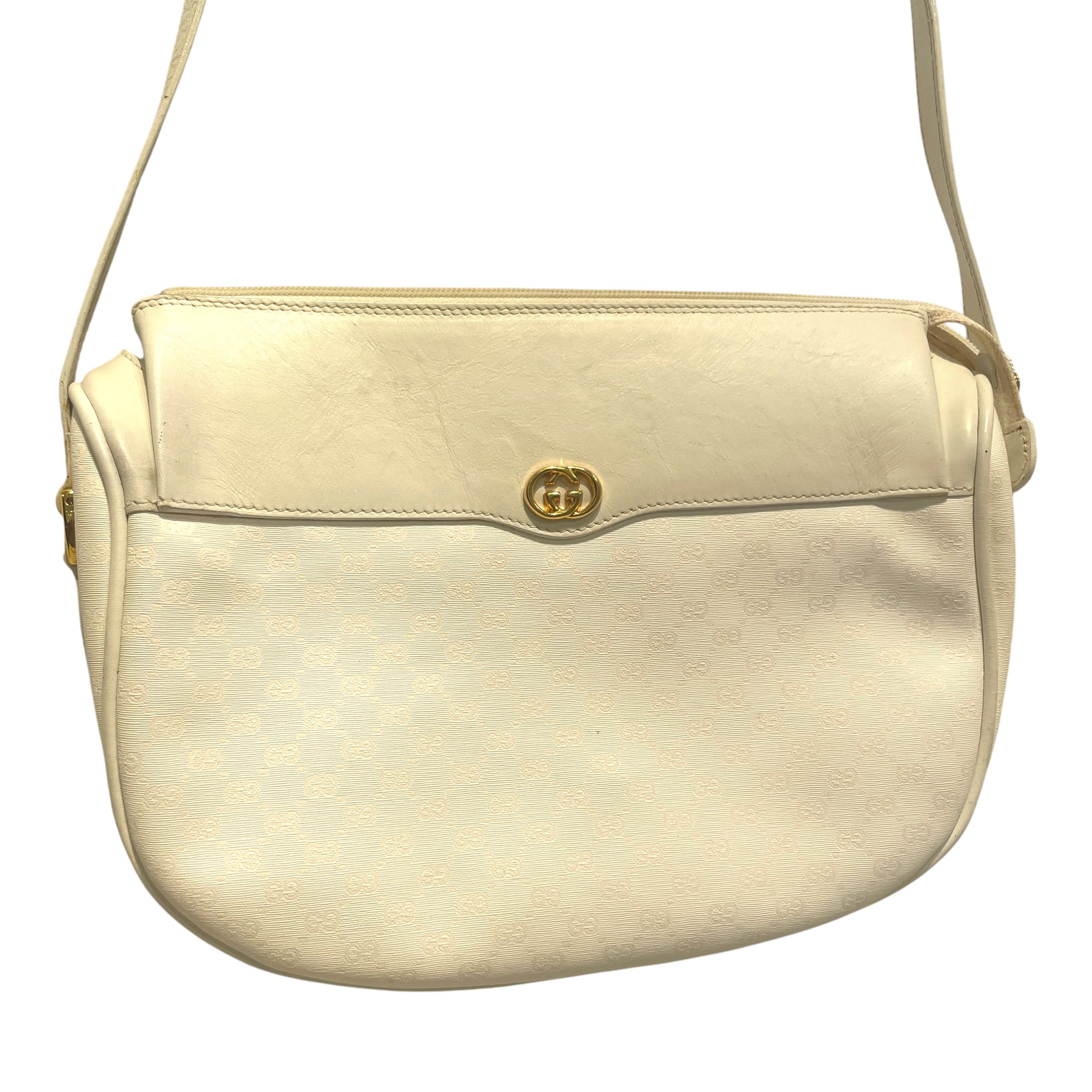 GUCCI/Cross Body Bag/Leather/WHT/Micro GG Crossbody view 2