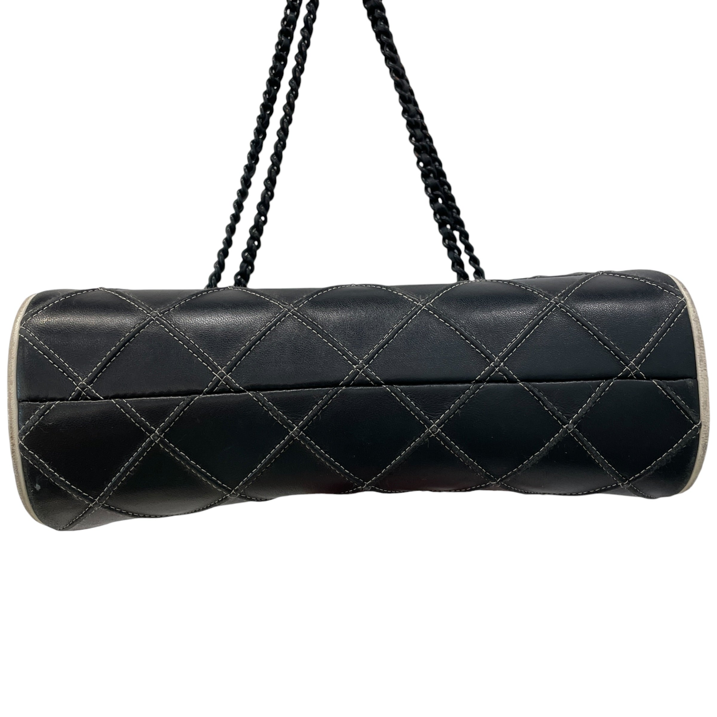 TORY BURCH/Cross Body Bag/Leather/BLK/Quilted Fleming Soft view 3