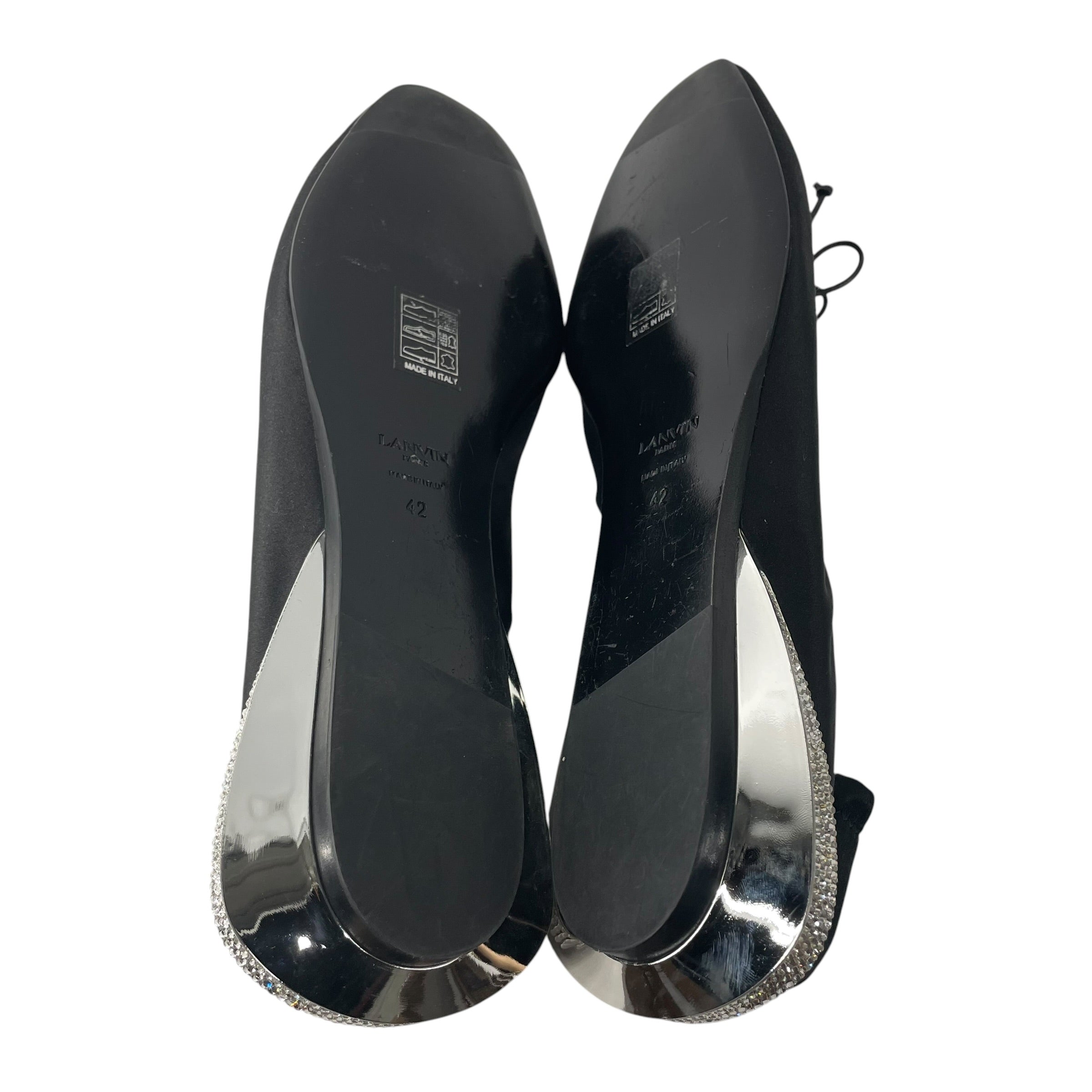 LANVIN/Espadrilles/EU 42/Velour/BLK/CRYSTAL HEELS view 4