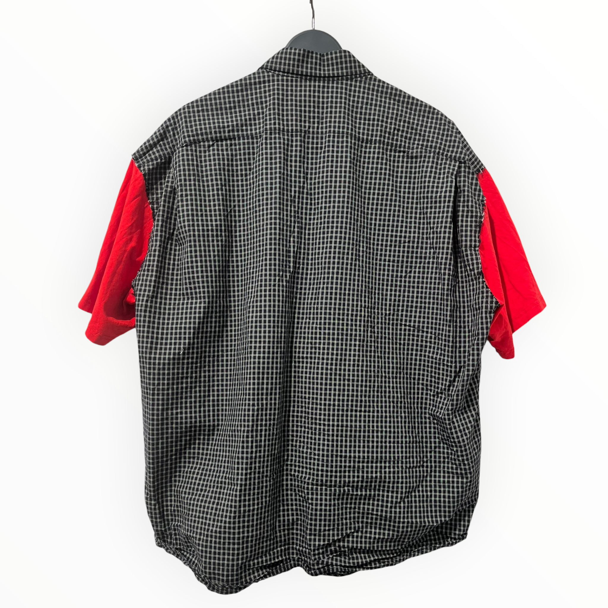 BALENCIAGA/Shirt/BLK/RED TEE SLEEVES GRID view 2