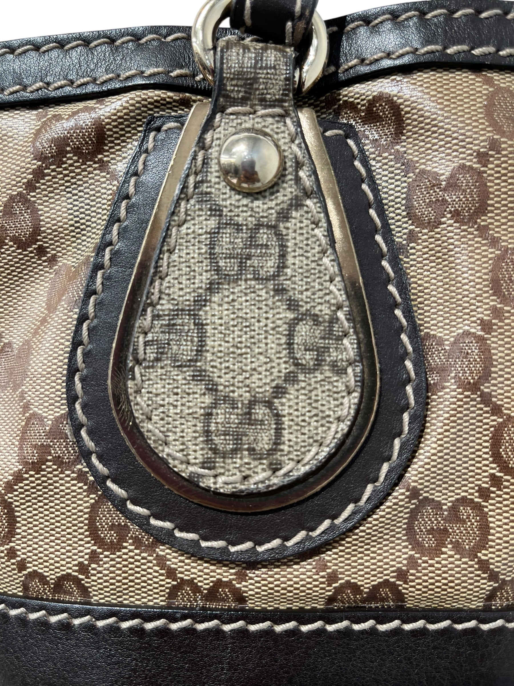 GUCCI/Hand Bag/Monogram/Leather/BRW/GG CRYSTAL TOP HANDLE view 9