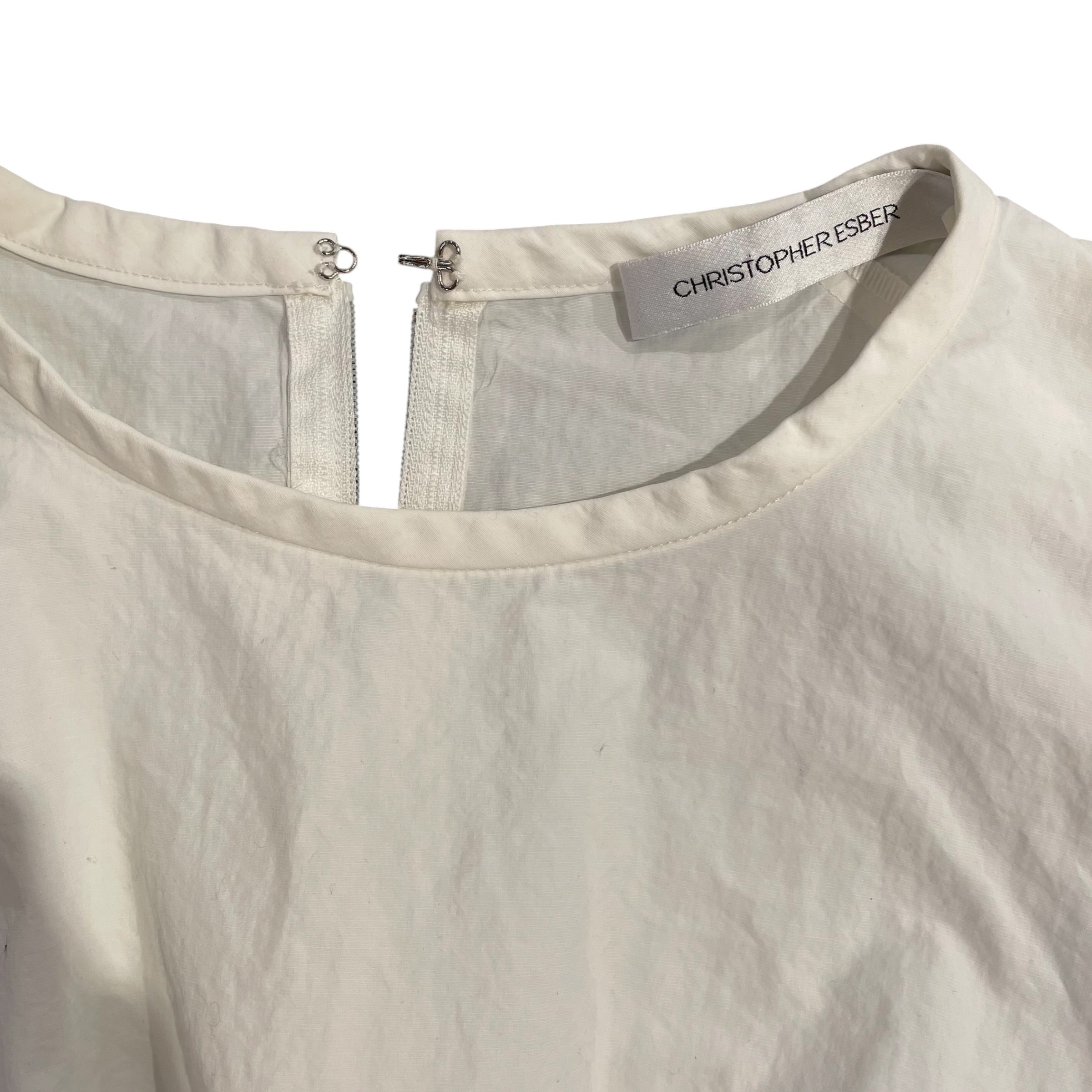 christopher esber/Camisole/8/Cotton/WHT/zip front top view 3