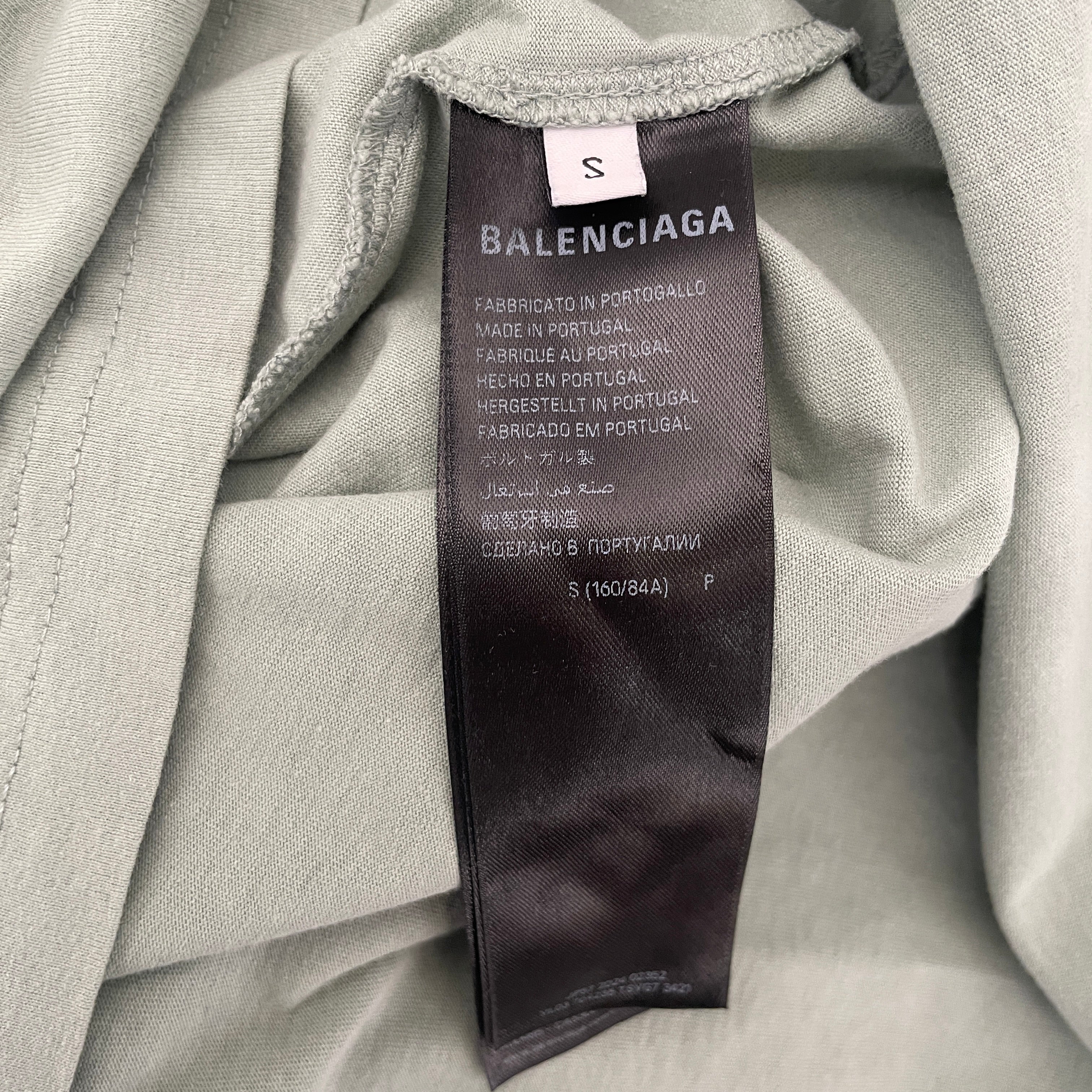 BALENCIAGA/T-Shirt/S/Cotton/GRN/embroidered essential view 3