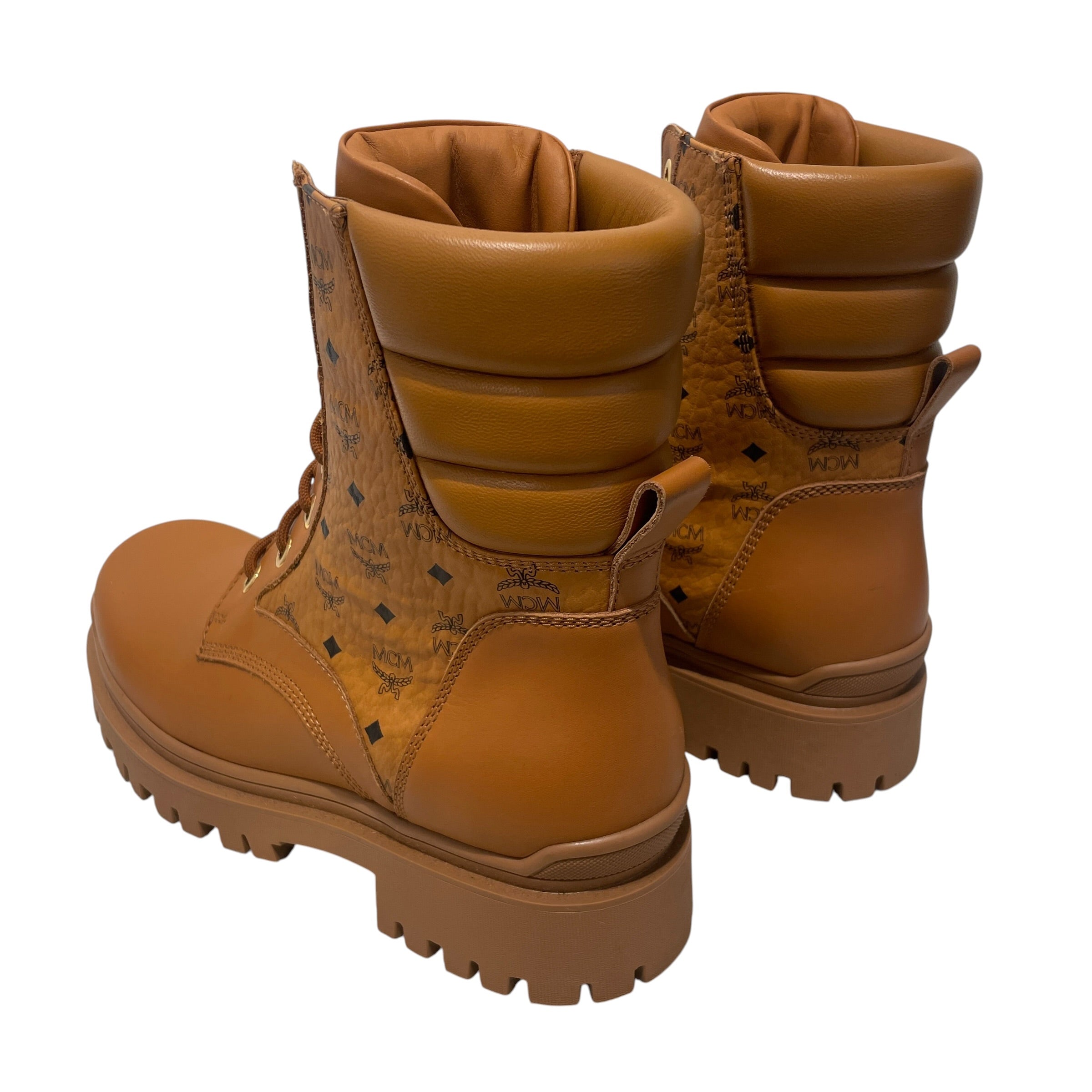 MCM/Lace Up Boots/US 9/Monogram/Leather/CML/visetos boots view 2