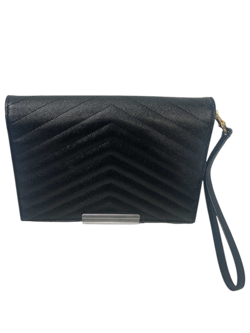YVES SAINT LAURENT/Hand Bag/M/Leather/BLK/2018 GRAIN DE POUDRE