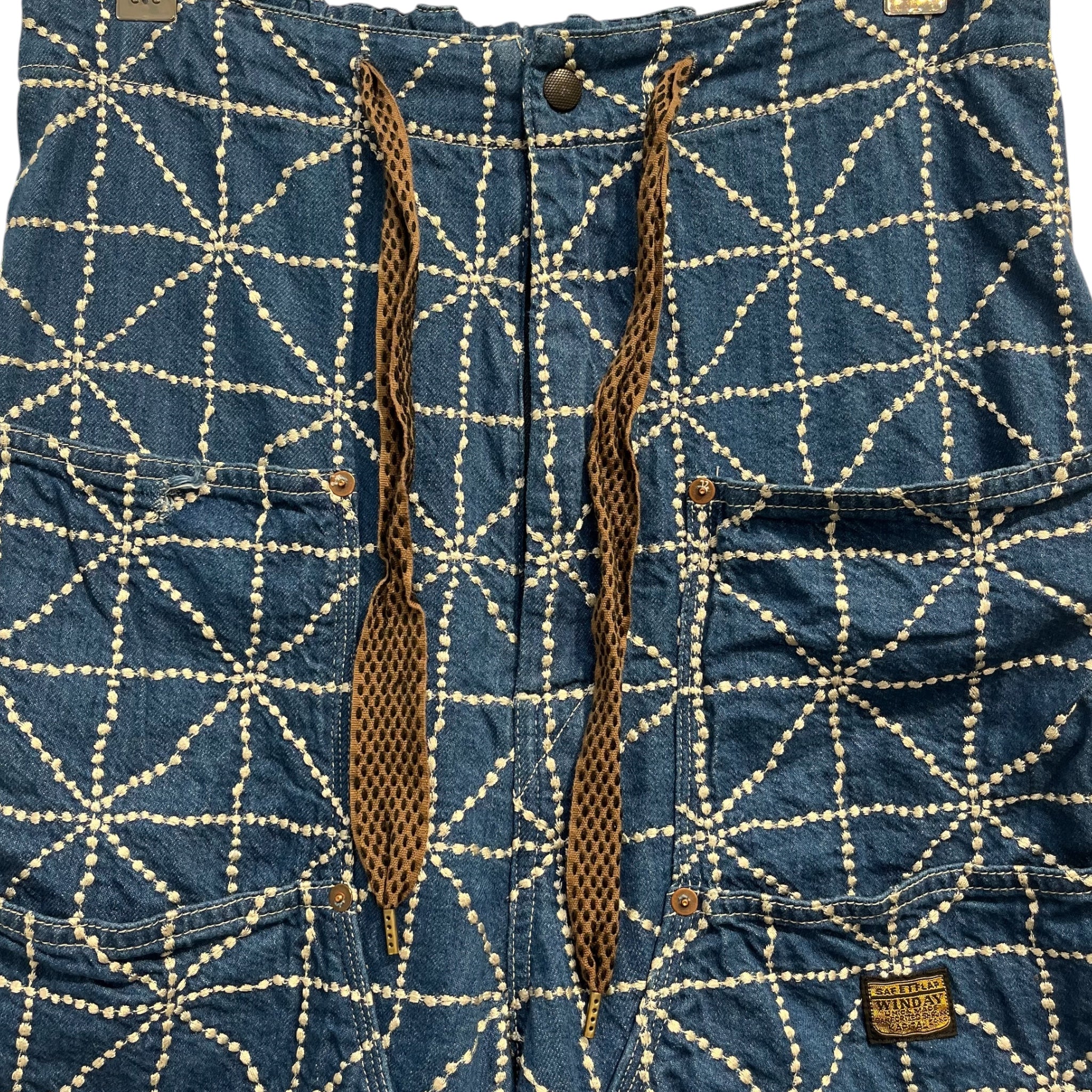 KAPITAL/Pants/3/Cotton/BLU/All Over Print/ALL OVER WHITE EMBROIDERY view 2