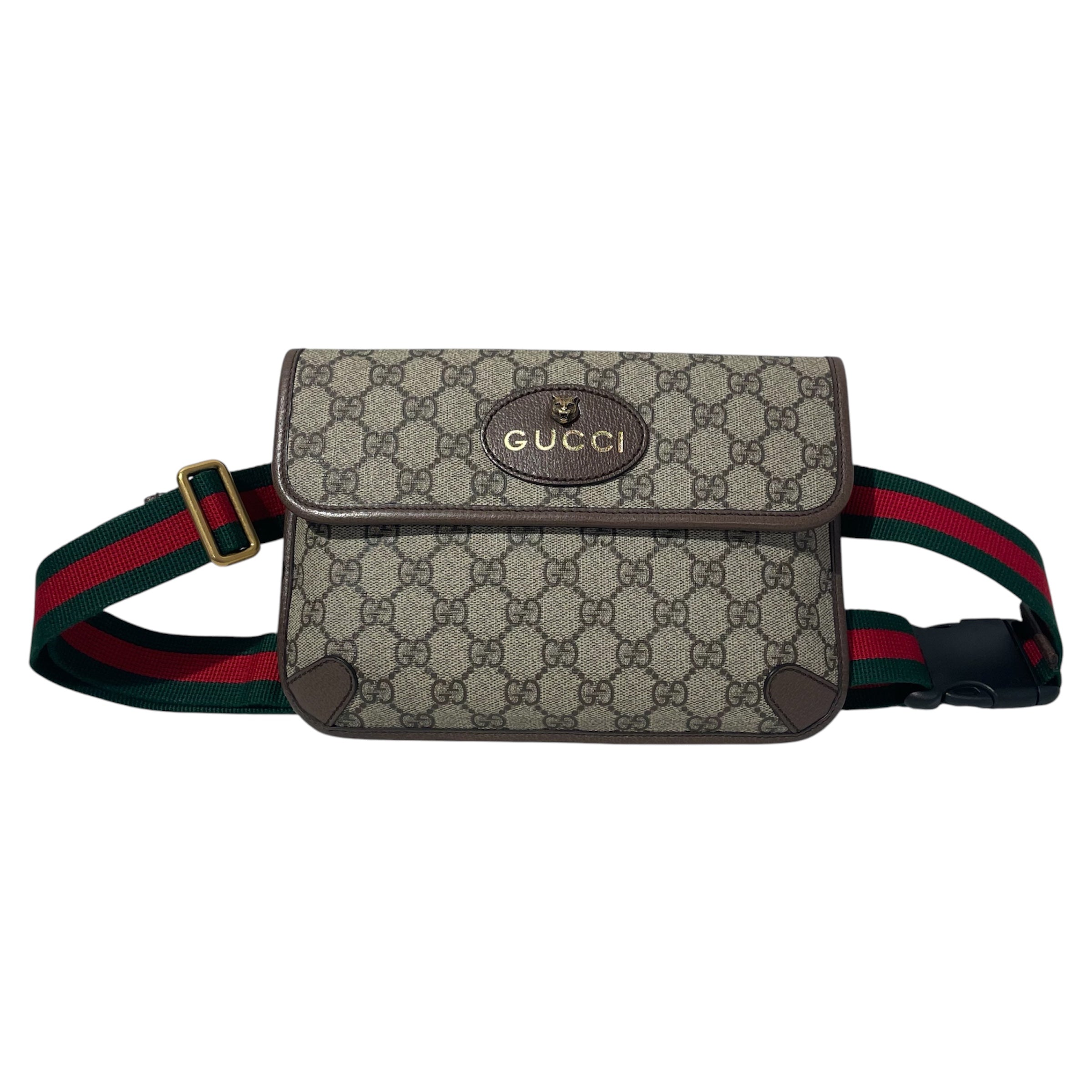 GUCCI/Fanny Pack/Monogram/Cotton/BEG/Tiger GG Supreme view 1