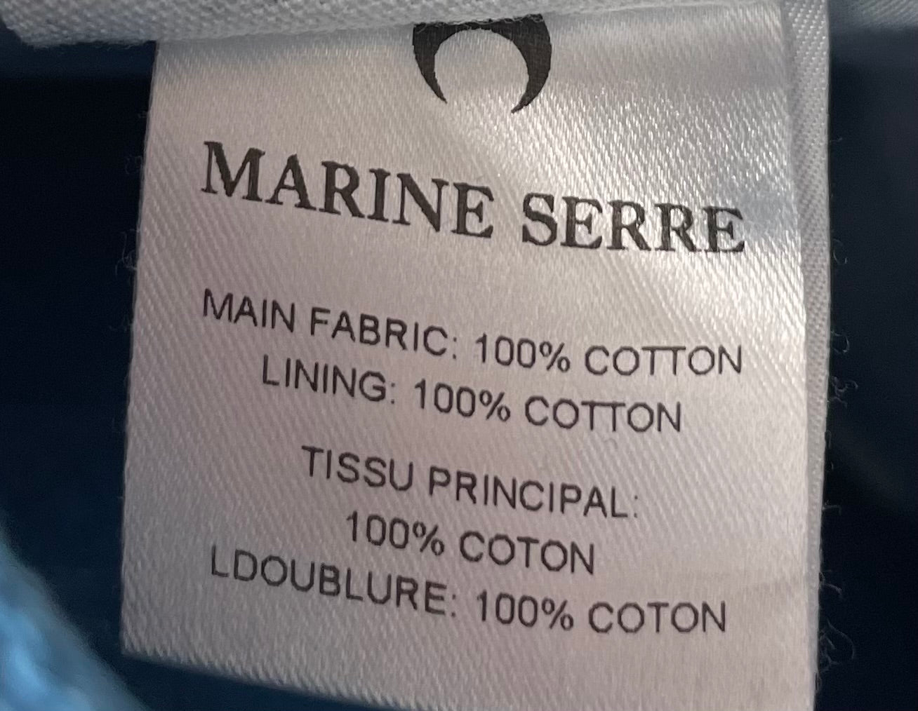 MARINE SERRE/Pants/L/Cotton/BLU/All Over Print/ view 4