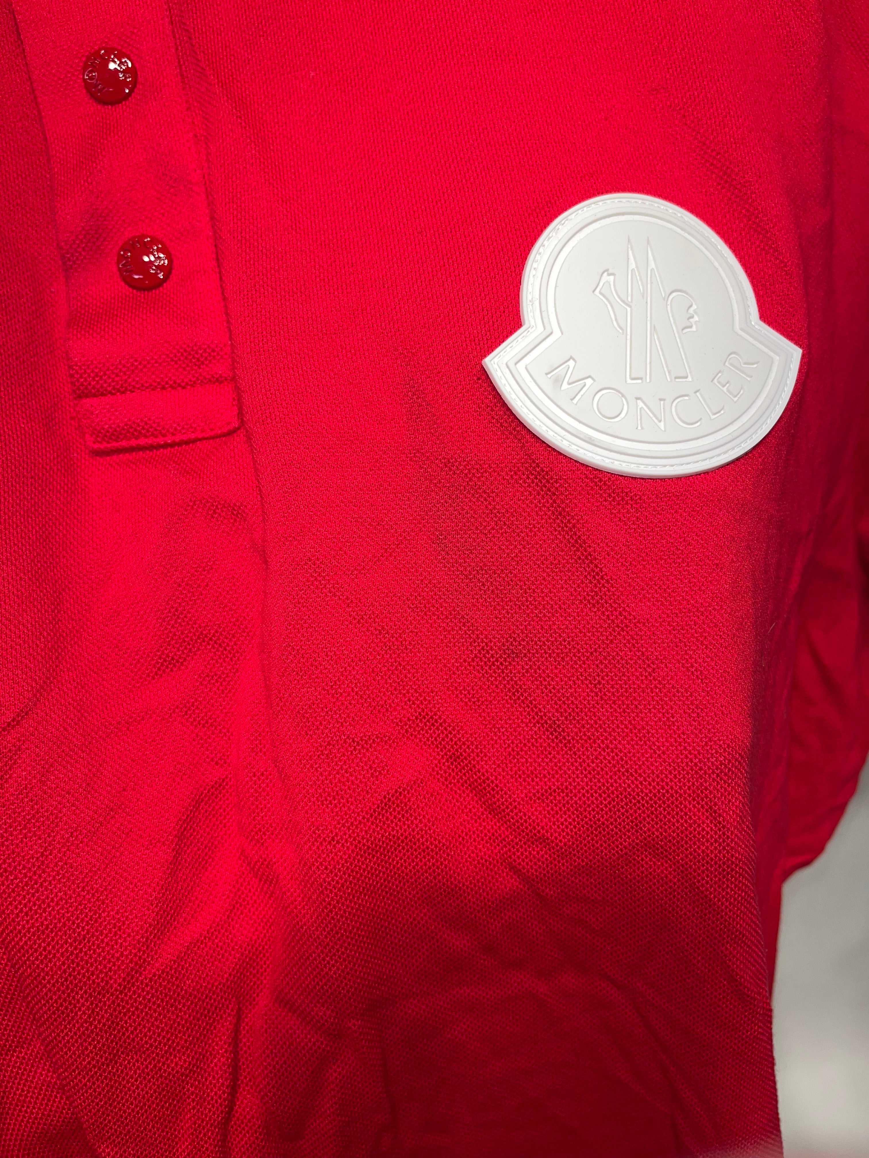 MONCLER/SS Shirt/XXL/Nylon/RED/White patch on front view 5