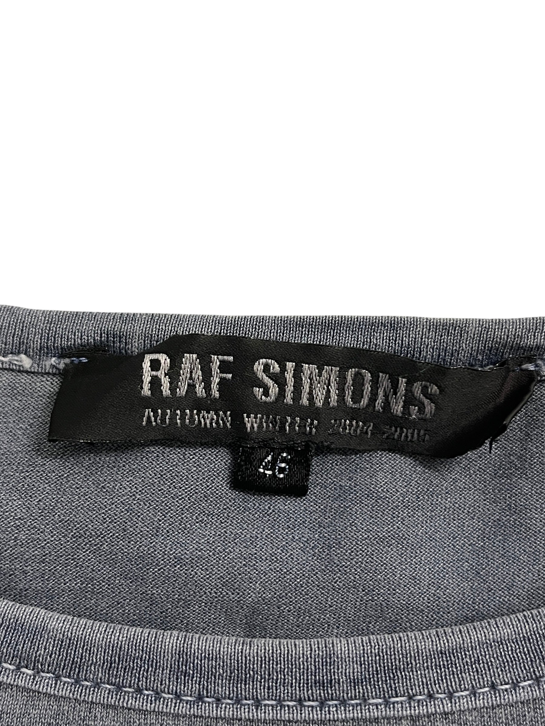 RAF SIMONS/LS T-Shirt/46/Graphic/Cotton/BLU/ view 3
