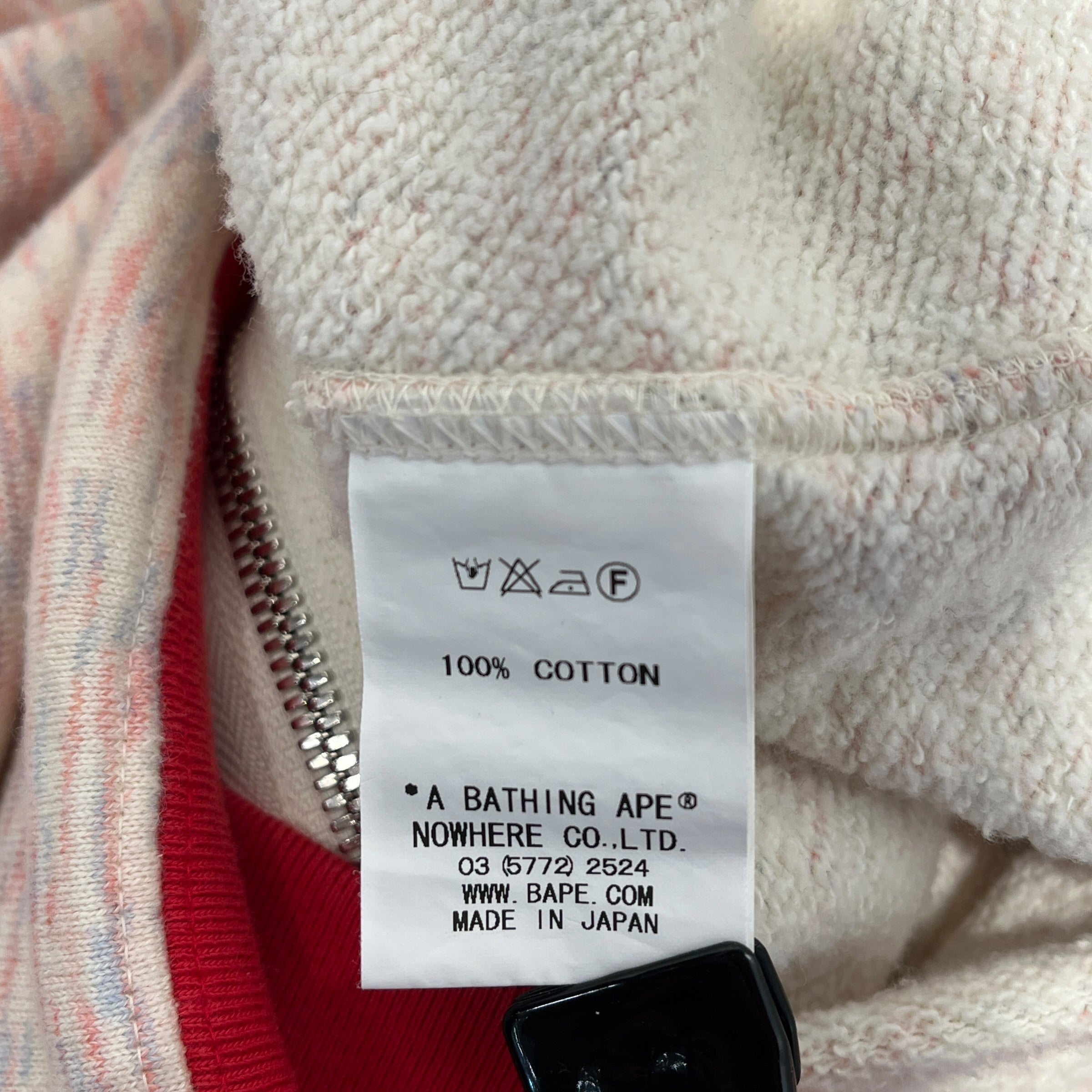 A BATHING APE/Zip Up Hoodie/S/Cotton/RED/CLASSICS FULL ZIP RED CUFFS view 4
