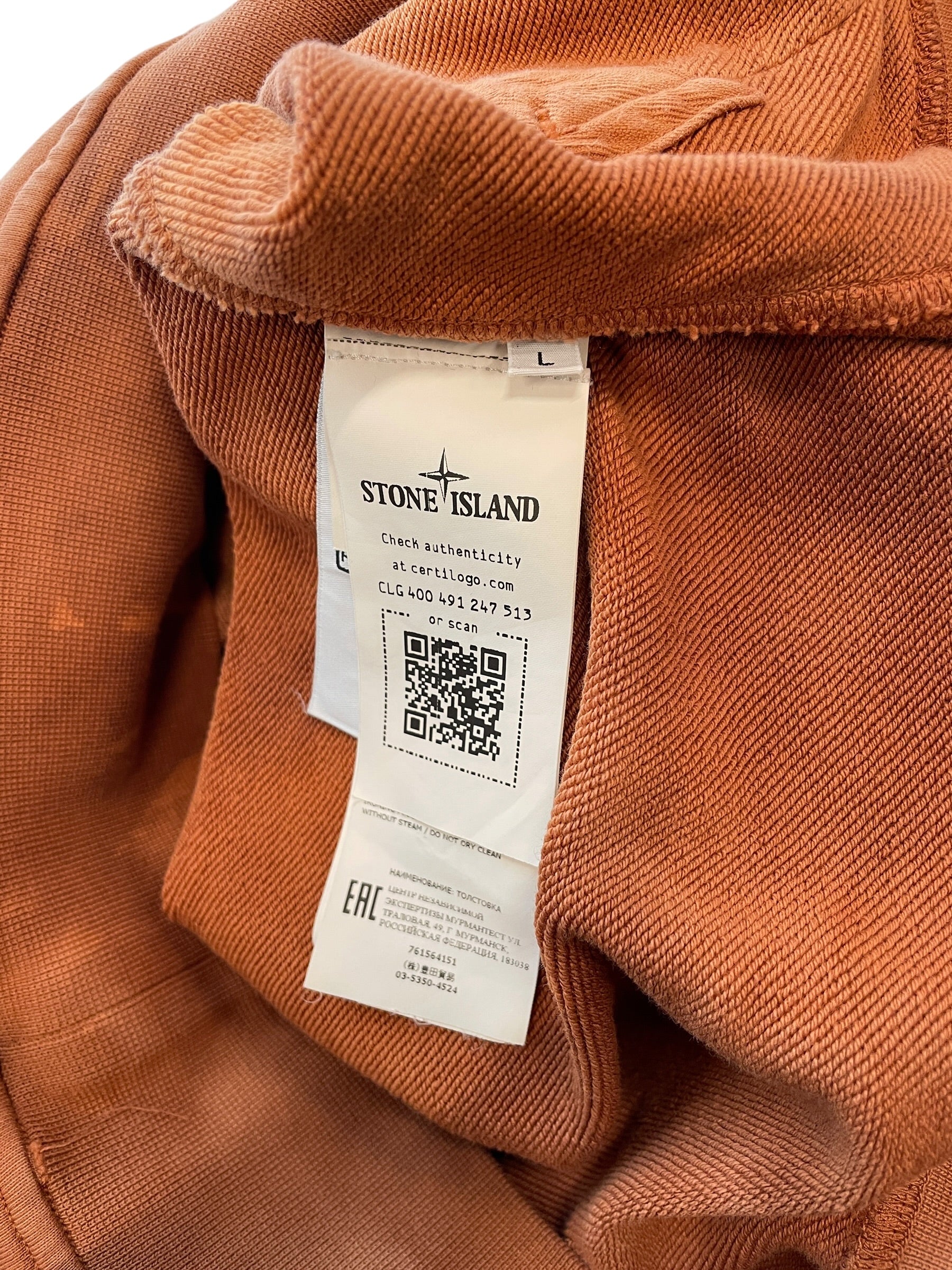 STONE ISLAND/Hoodie/L/Cotton/ORN/DYE WASHED HOODIE view 6