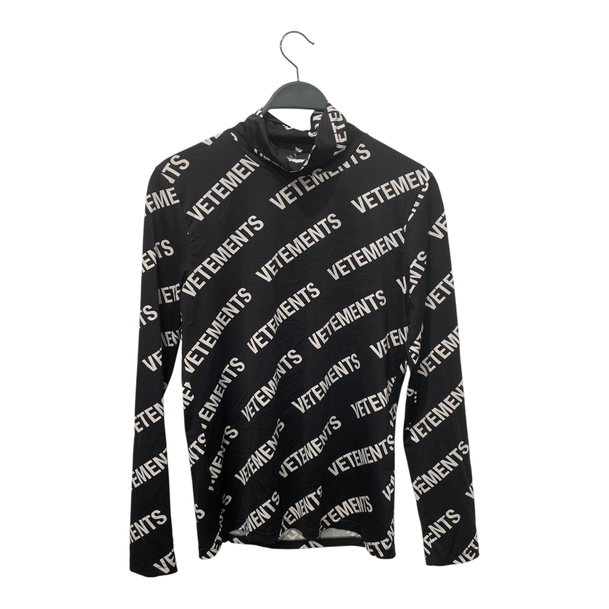 VETEMENTS/LS T-Shirt/L/BLK/All Over Print/ALLOVER LOGO SWEAT view 1