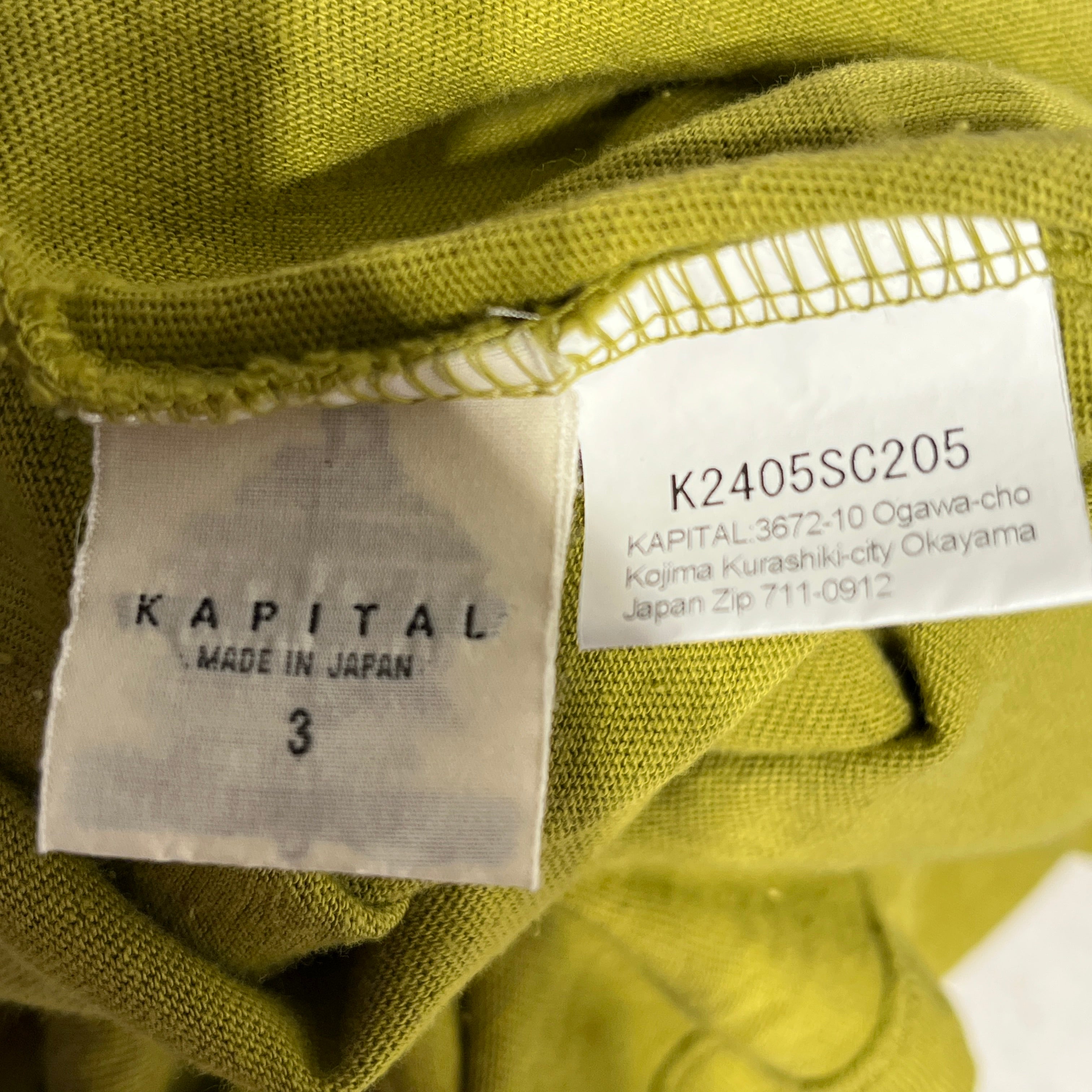 KAPITAL/T-Shirt/3/Cotton/GRN/Pocket T-Shirt view 4