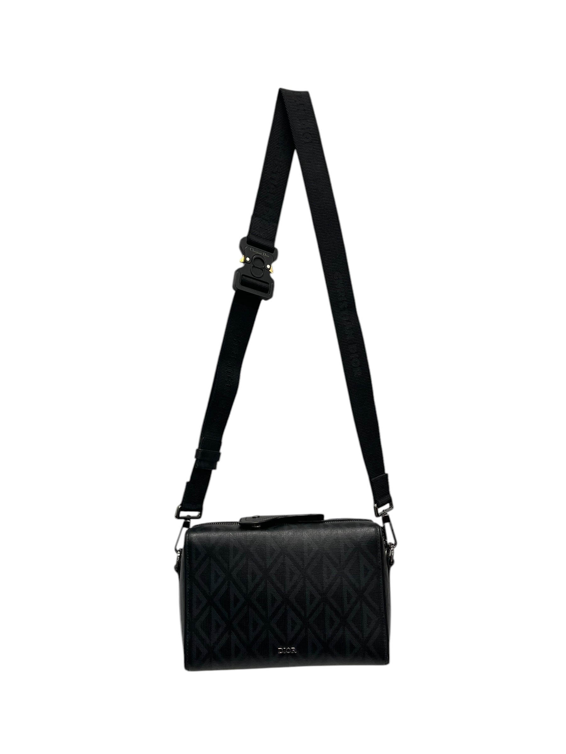 Christian Dior/Cross Body Bag/S/Monogram/Leather/BLK/2023 CD DIAMOND CROSSBODY BAG view 1