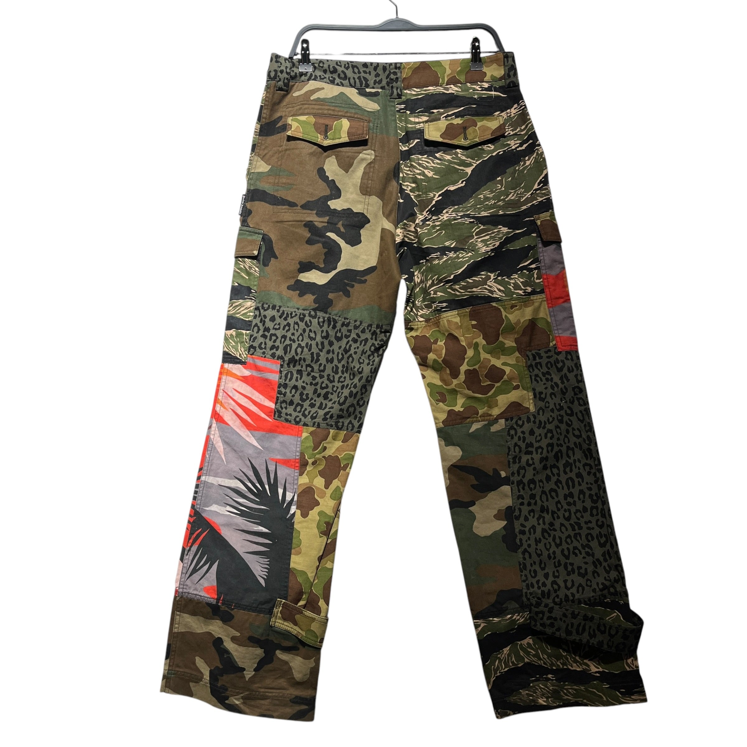Palm Angels/Cargo Pants/48/Cotton/GRN/Camouflage/camo cargo pant view 2