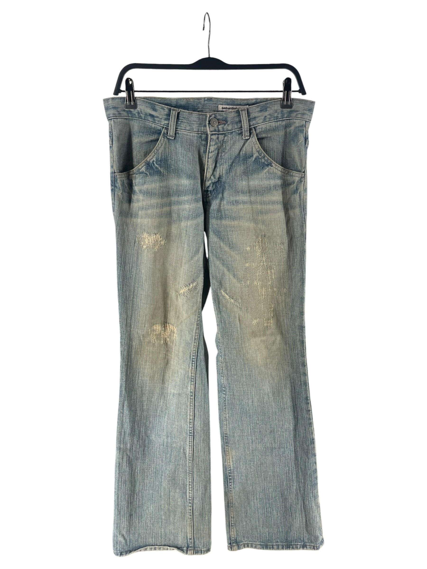 Semantic design/Straight Pants/L/Denim/BLU/REPAIRED WASHED DNM view 1