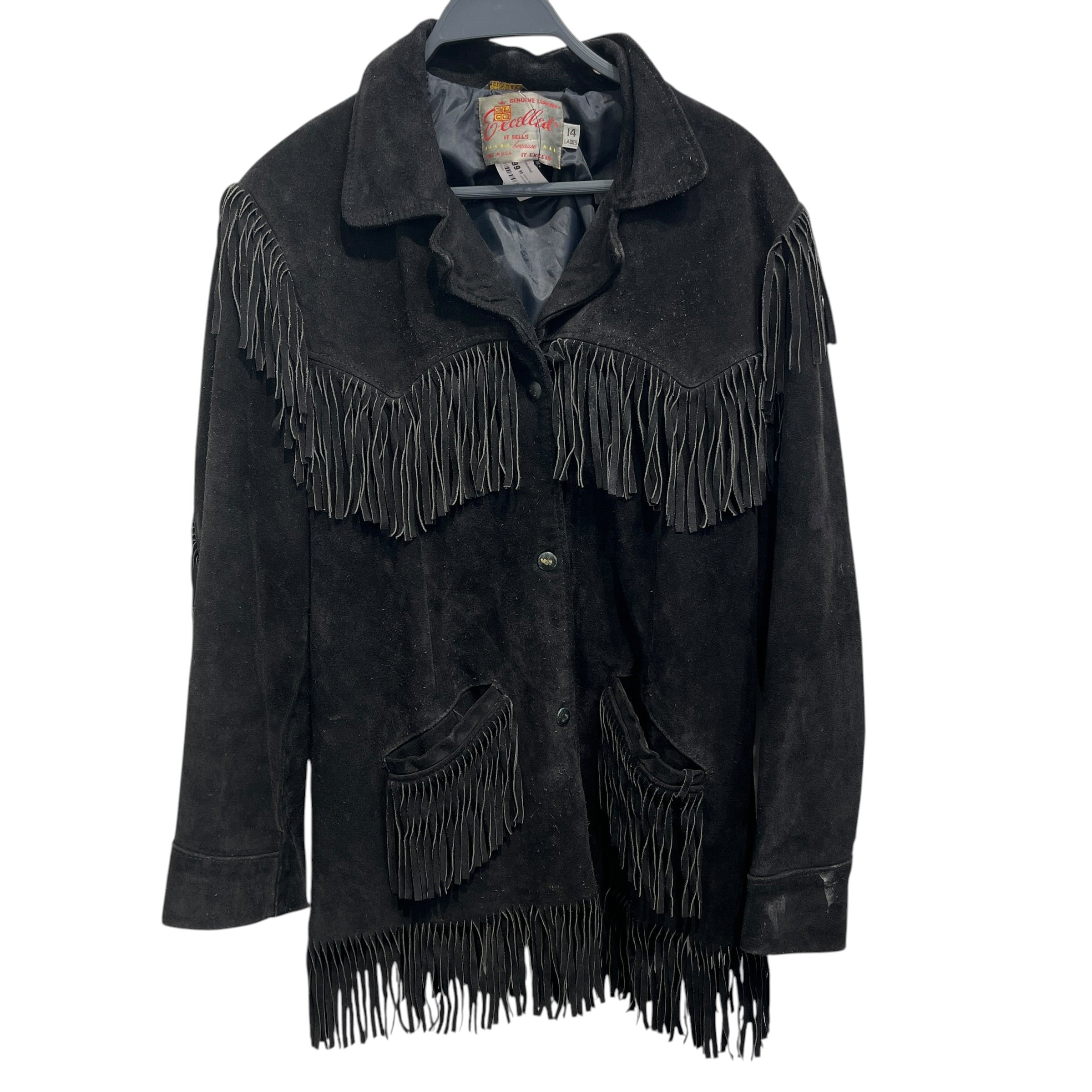 Vintage/excelled/Leather Jkt/14/Suede/BLK/Tassel view 1