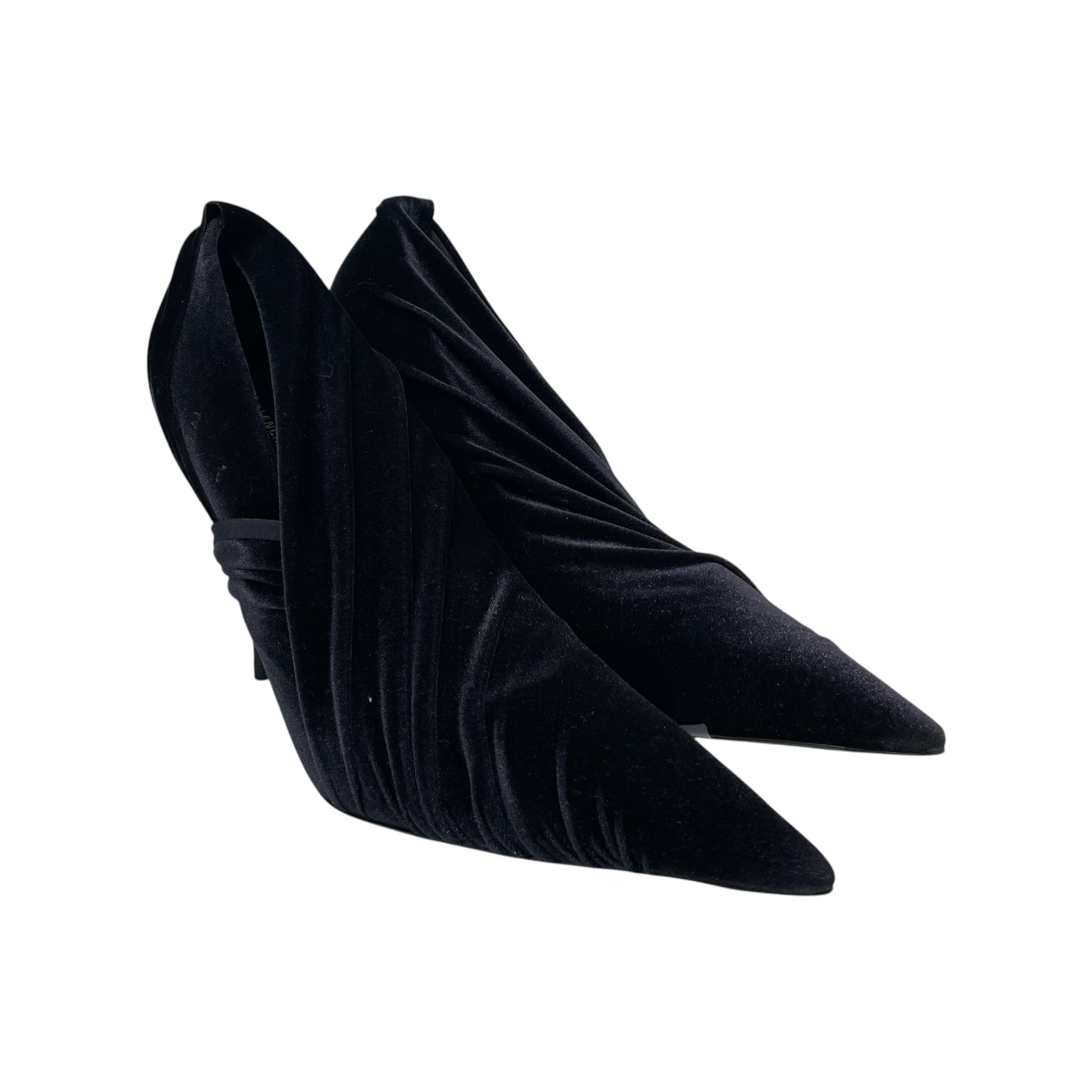 BALENCIAGA/Heels/EU 38/BLK/VELVET KNIFE PUMPS view 1
