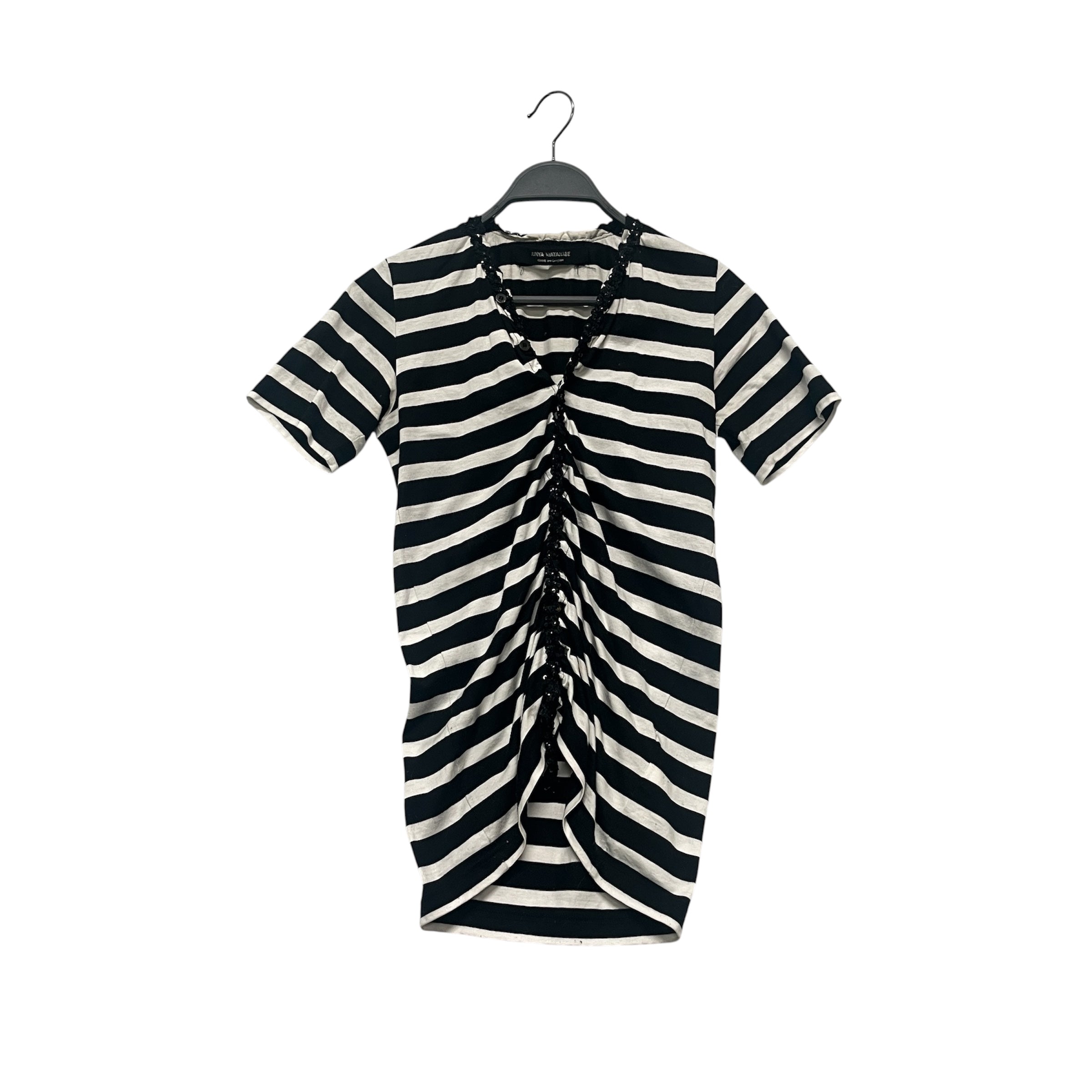JUNYA WATANABE COMME des GARCONS/SL Shirt/Stripe/Cotton/BLK/SEQUIN LINED BUTTONS/COLLAR view 1