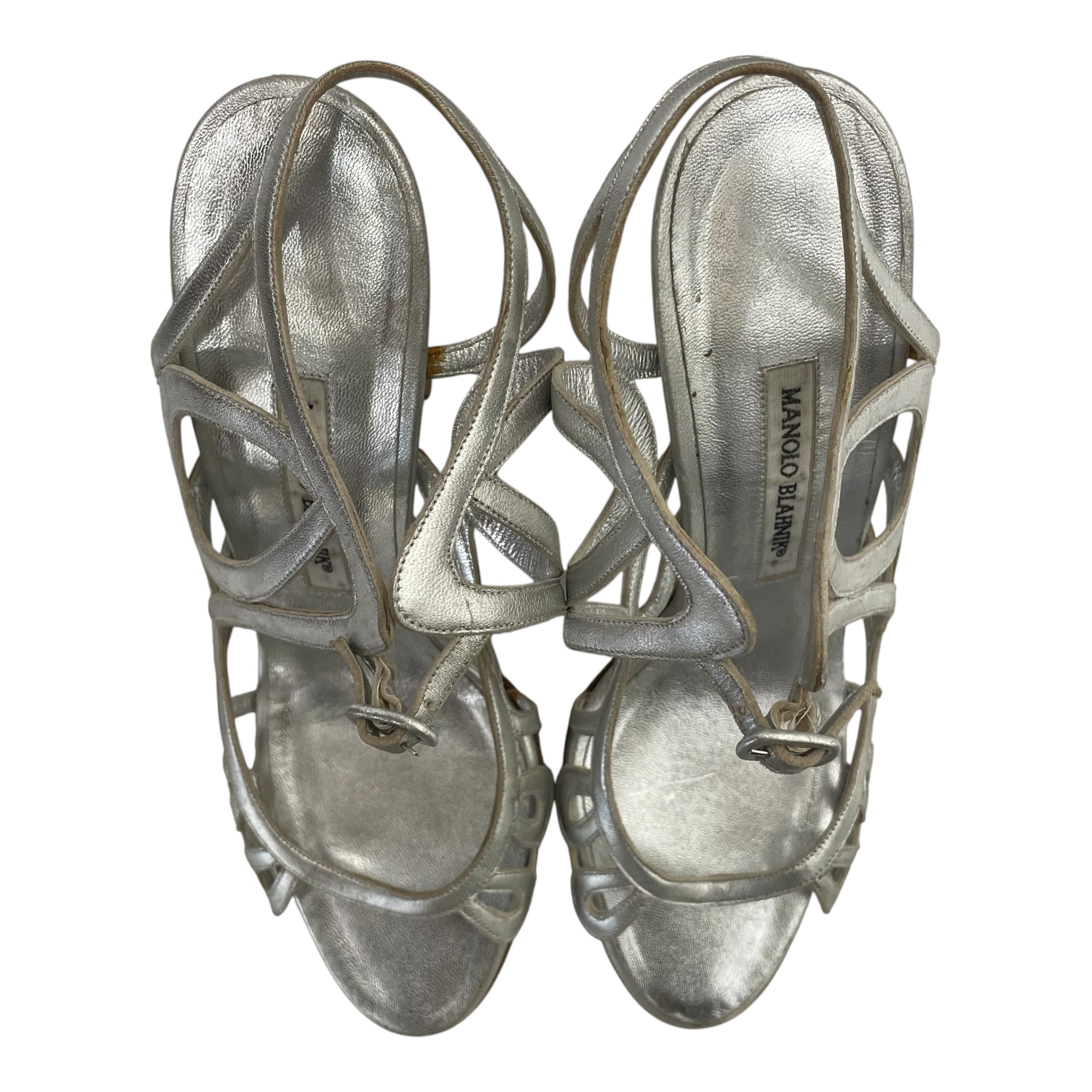 MANOLO BLAHNIK/Sandals/EU 40/SLV/Godiche Sandals view 6