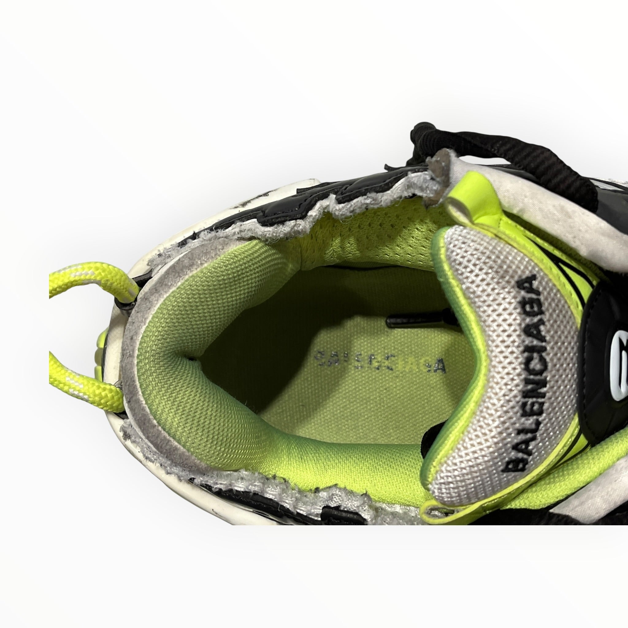 BALENCIAGA/Low-Sneakers/EU 44/Acrylic/WHT/Runner "White fluo yellow" view 4